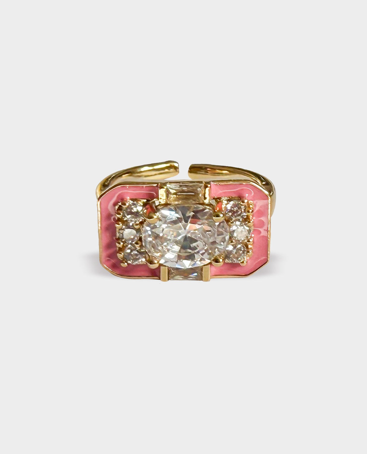 ART DECO GOLD RING - PINK