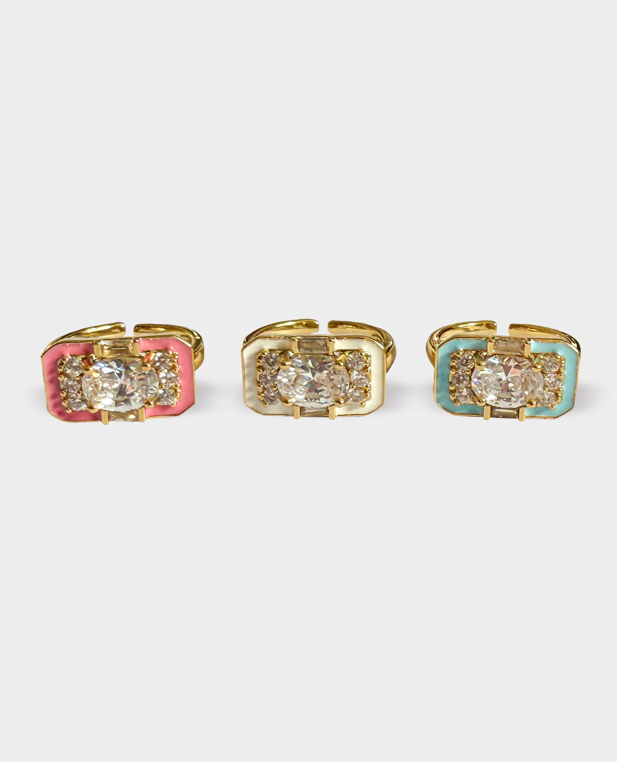 ART DECO GOLD RING - PINK