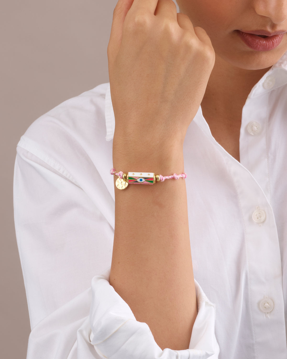 BOHEMIAN EVIL EYE BRACELET- PINK