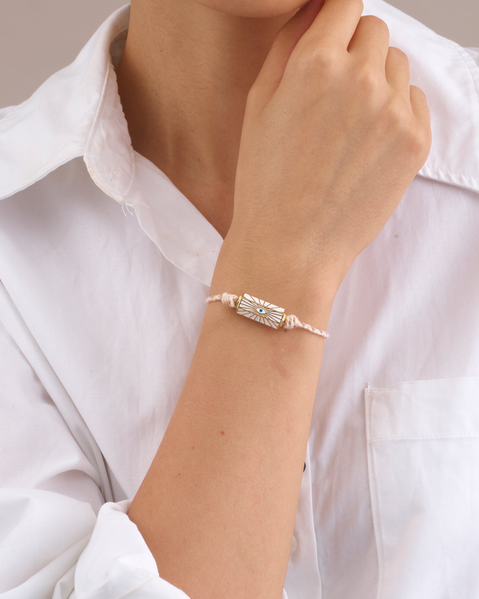BOHEMIAN EVIL EYE BRACELET - WHITE