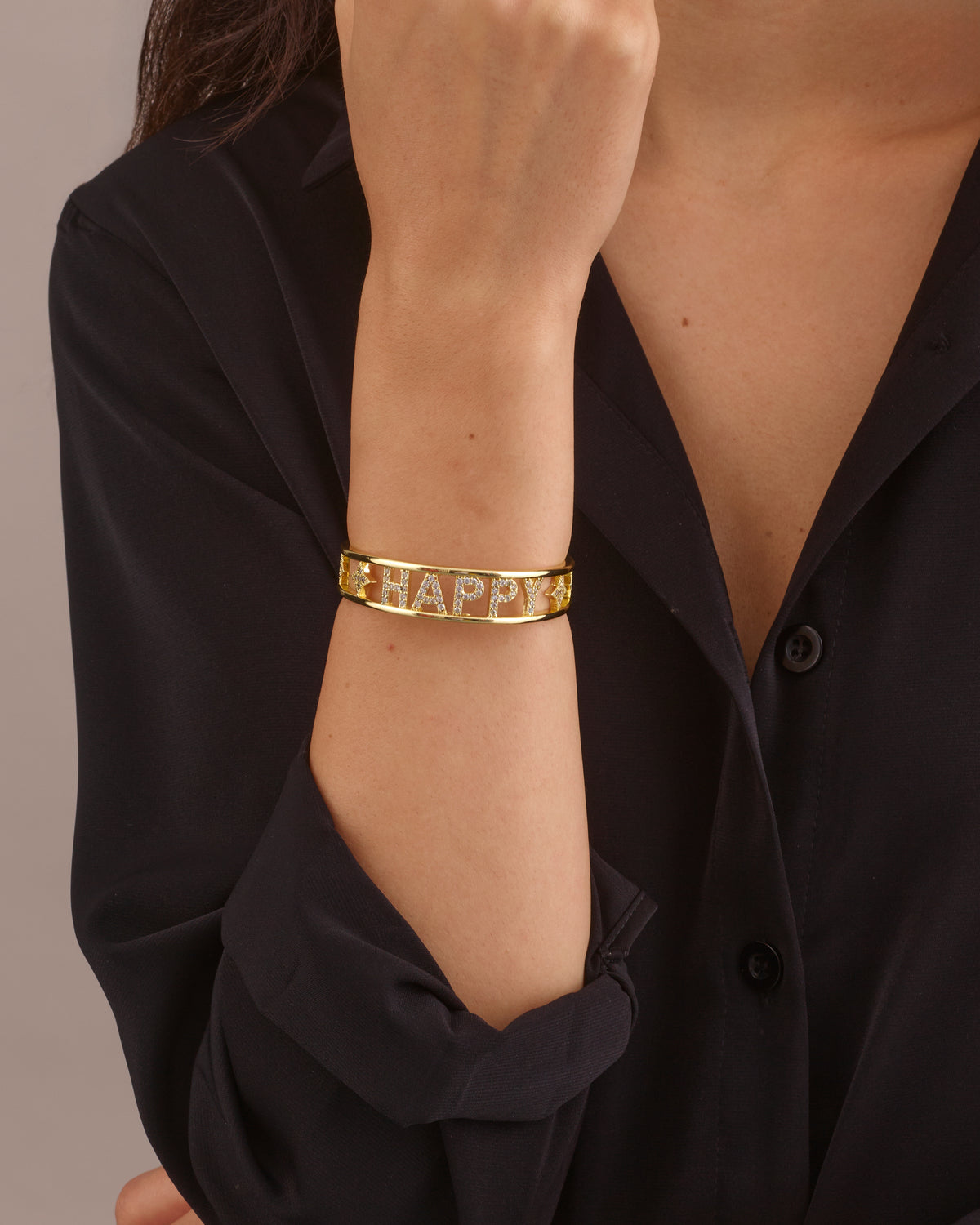 HAPPY GOLD CUFF BRACELET