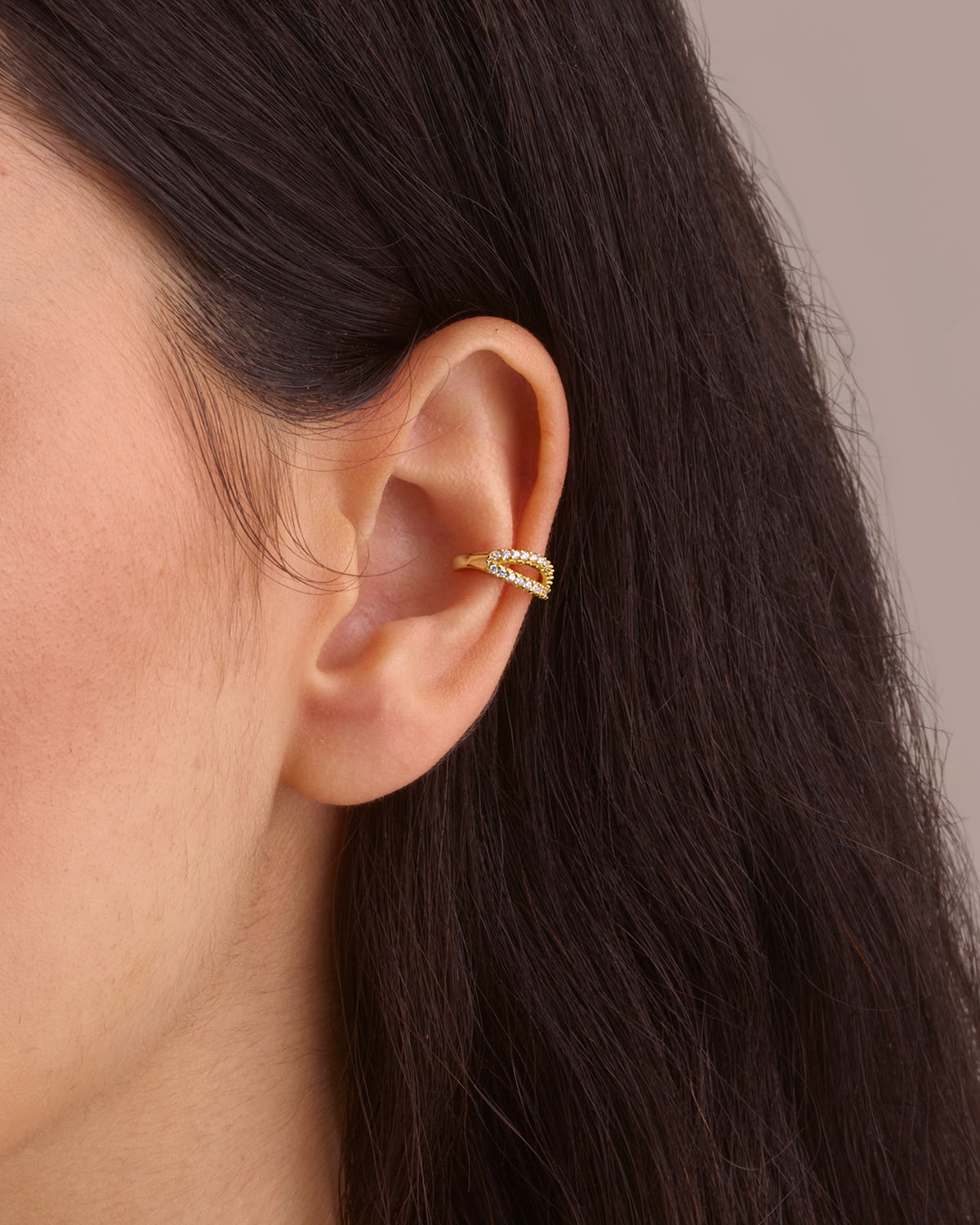 DIAMOND X GOLD EAR CUFF