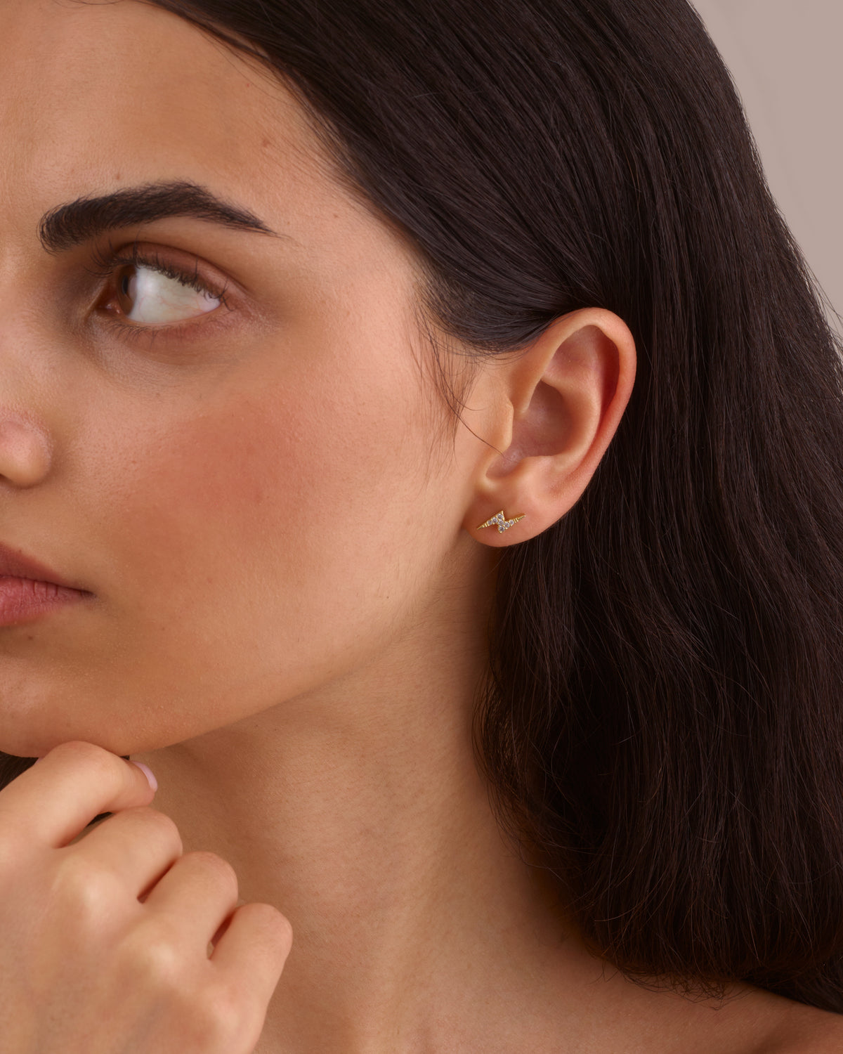LIGHTNING BOLT GOLD STUD EARRINGS