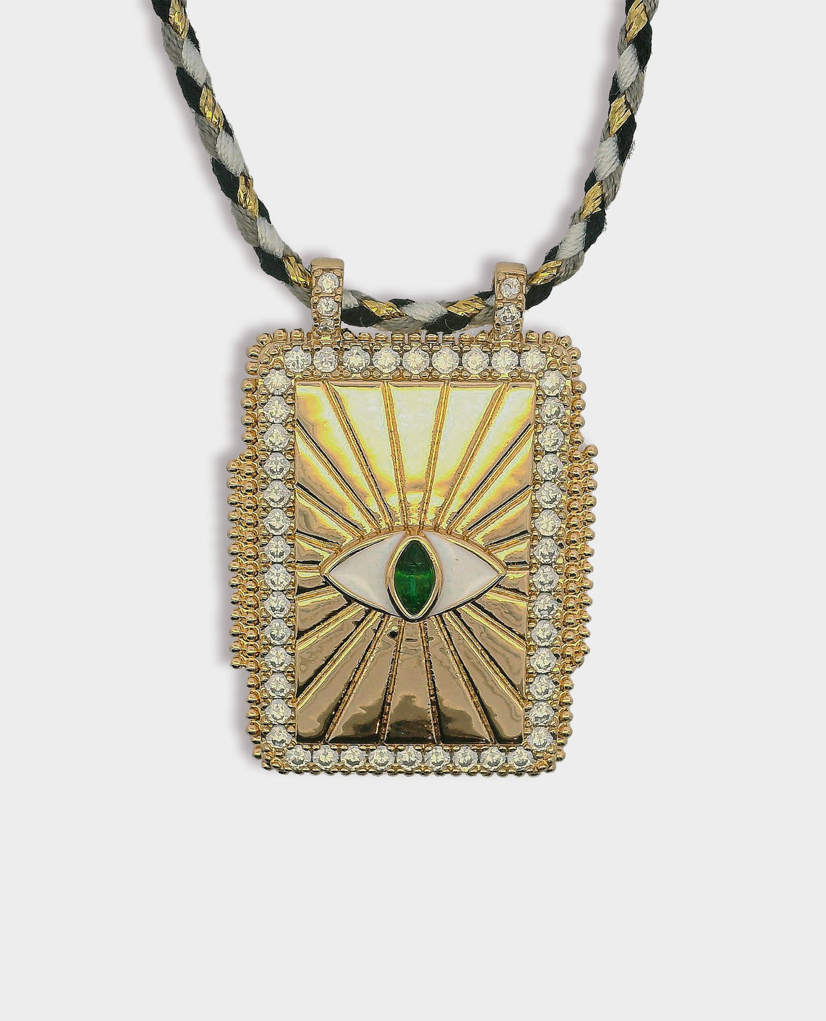 EVIL EYE PENDANT NECKLACE - BLACK