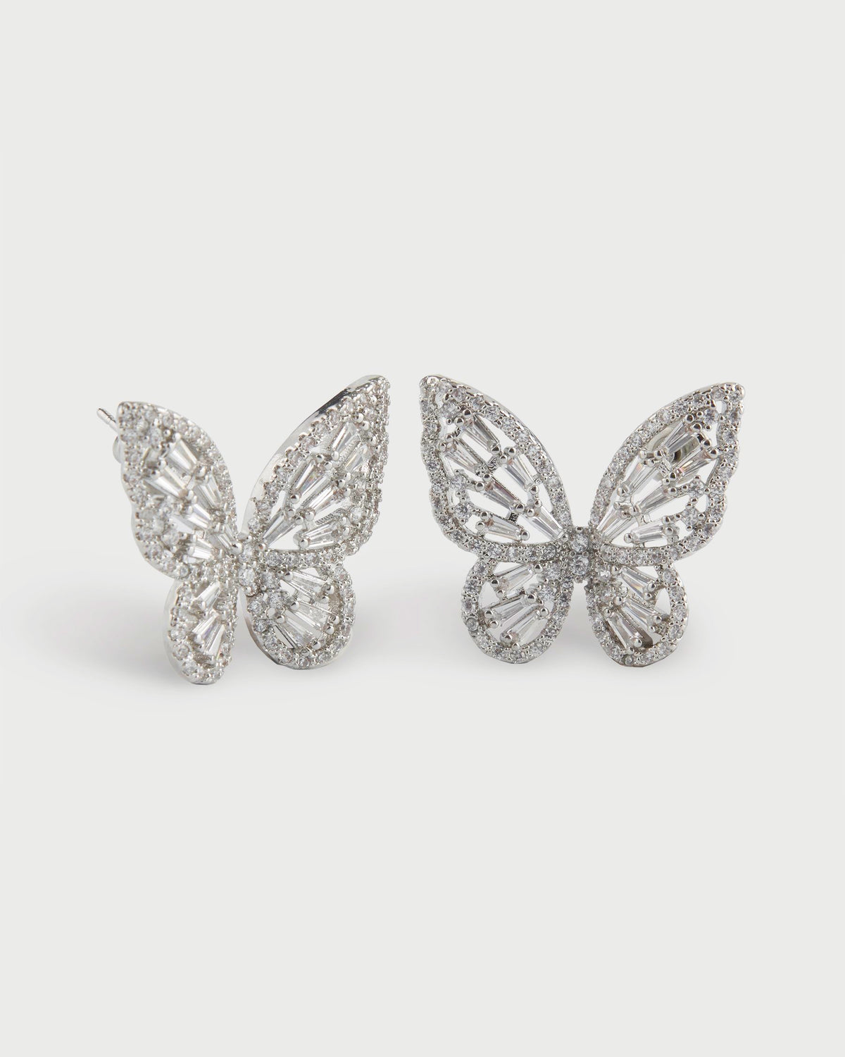 BUTTERFLY SILVER STUD EARRINGS