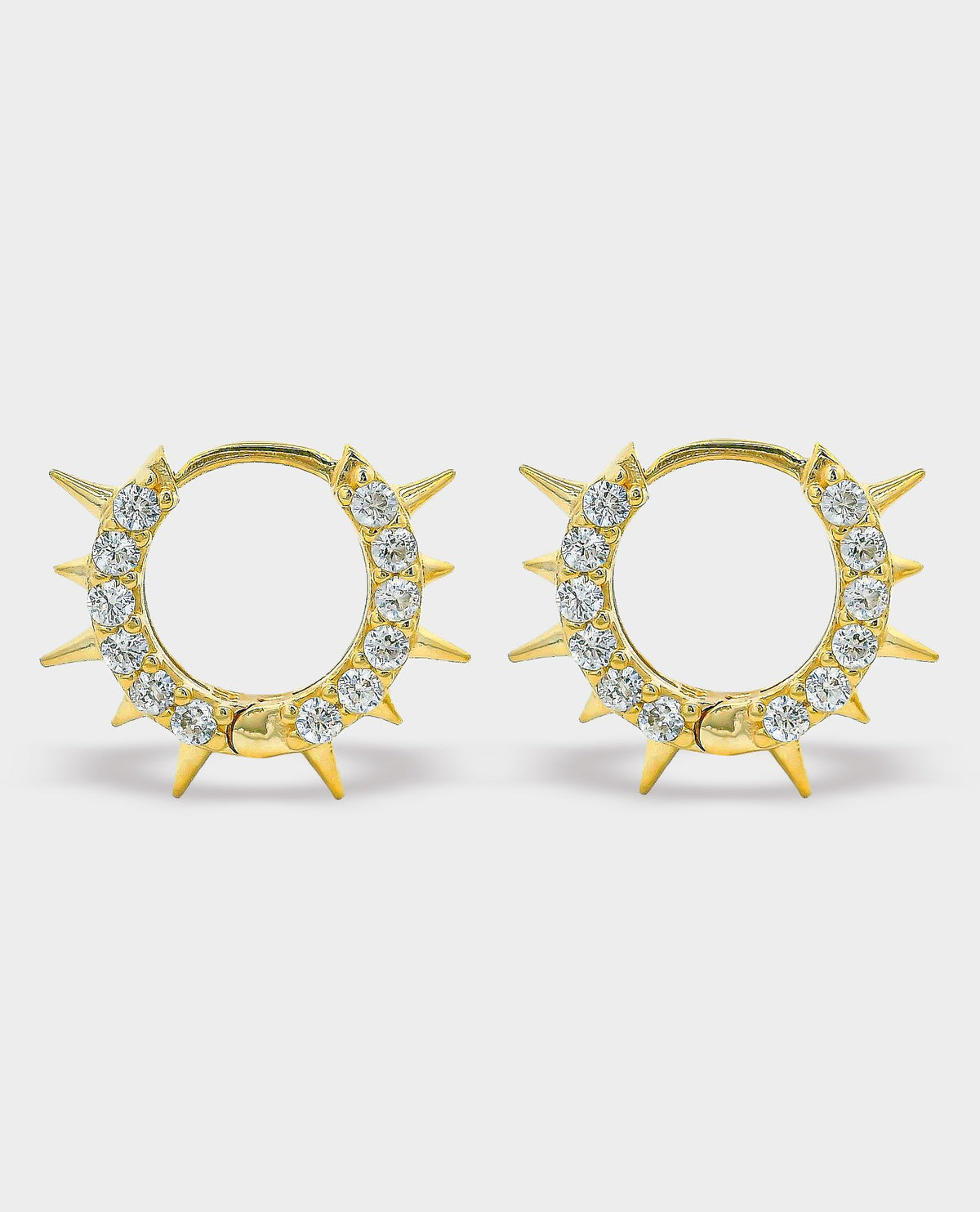 SPIKE GOLD HOOP HUGGIE EARRINGS