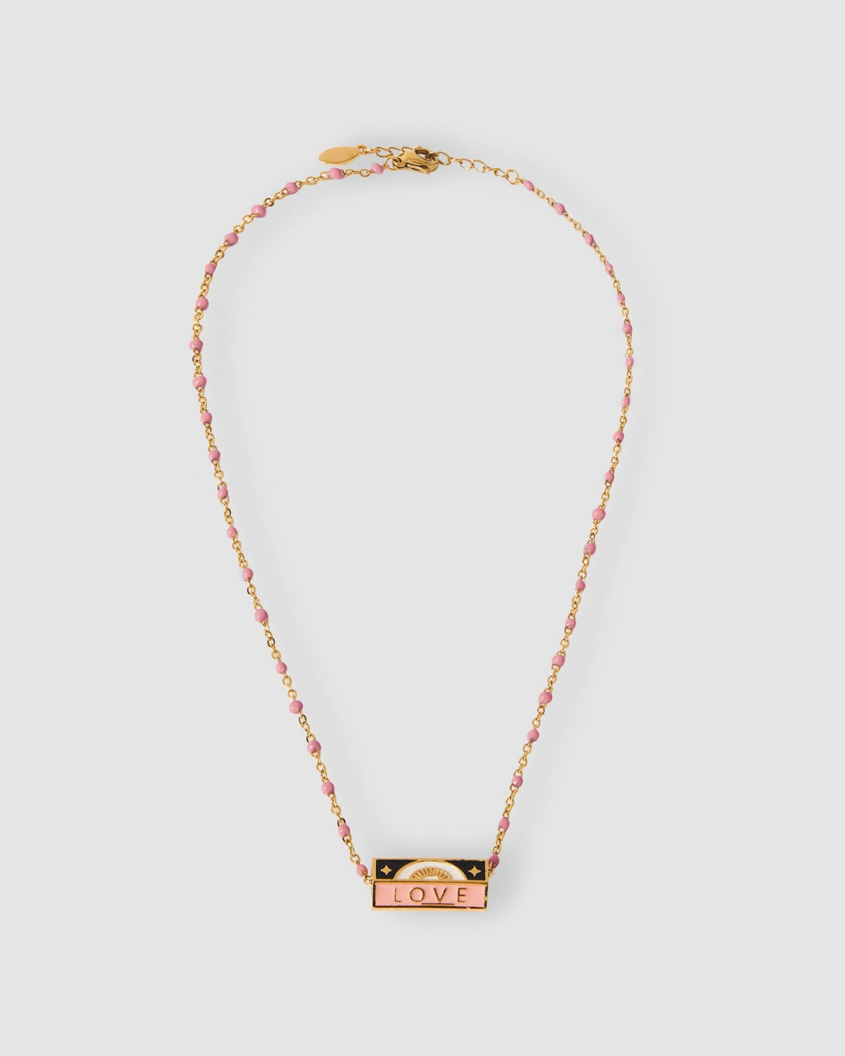 BOHEMIAN LOVE PENDANT NECKLACE - PINK