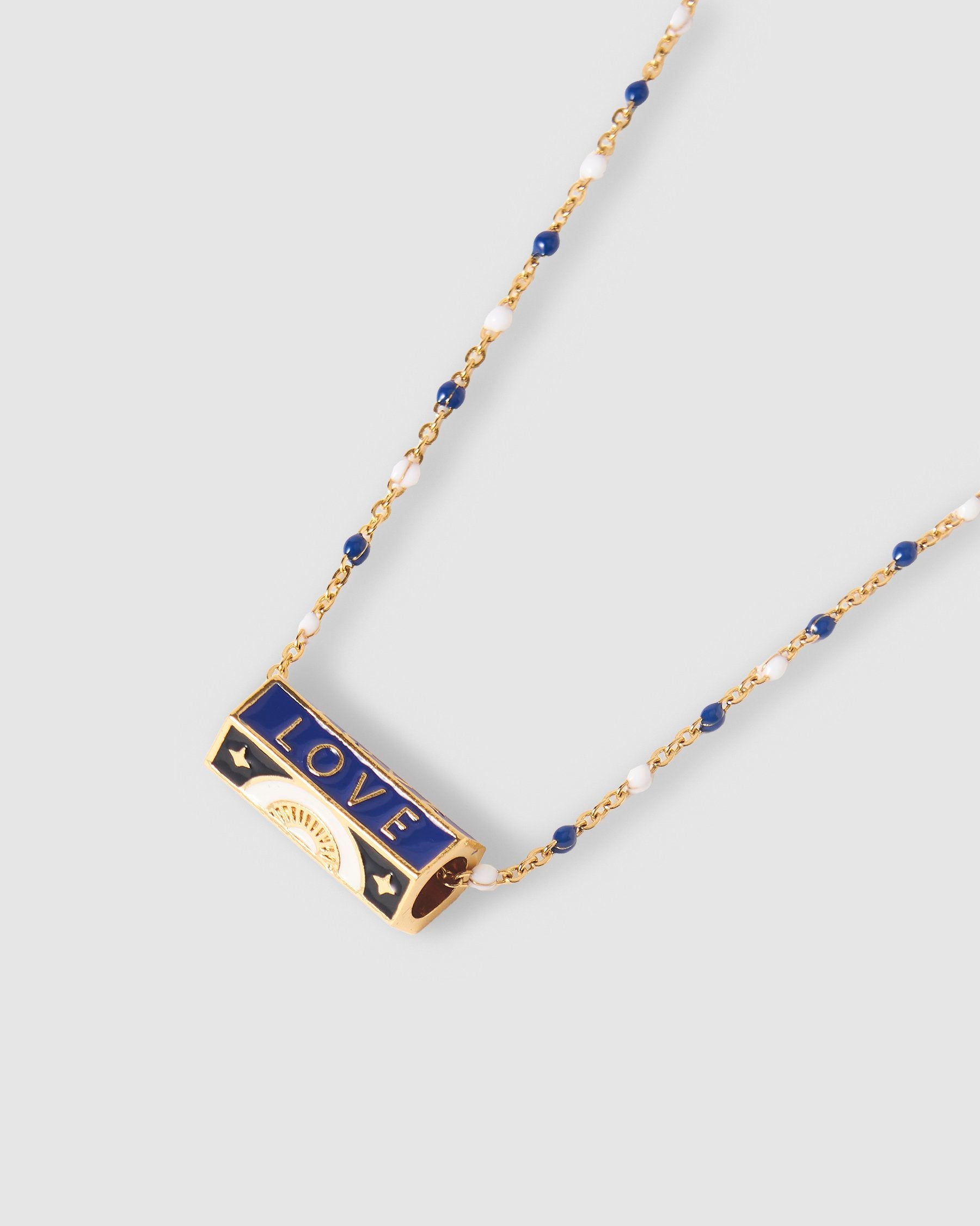 BOHEMIAN LOVE PENDANT NECKLACE - NAVY BLUE