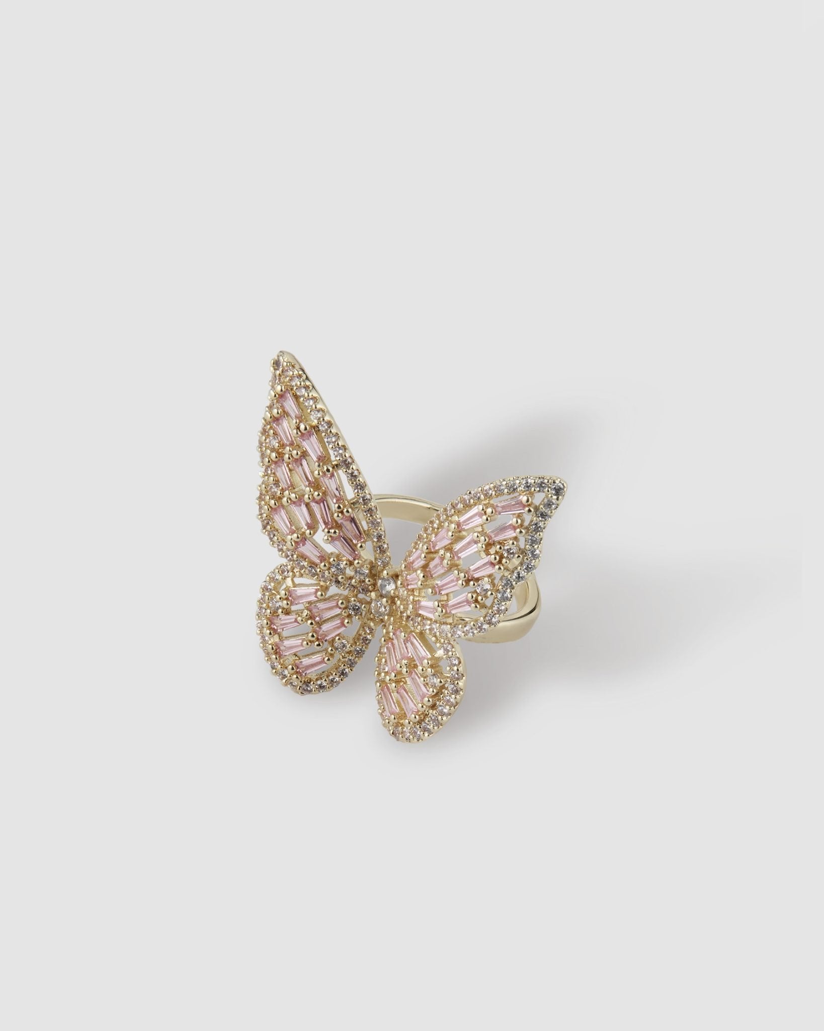 BUTTERFLY GOLD EARRINGS & RING SET