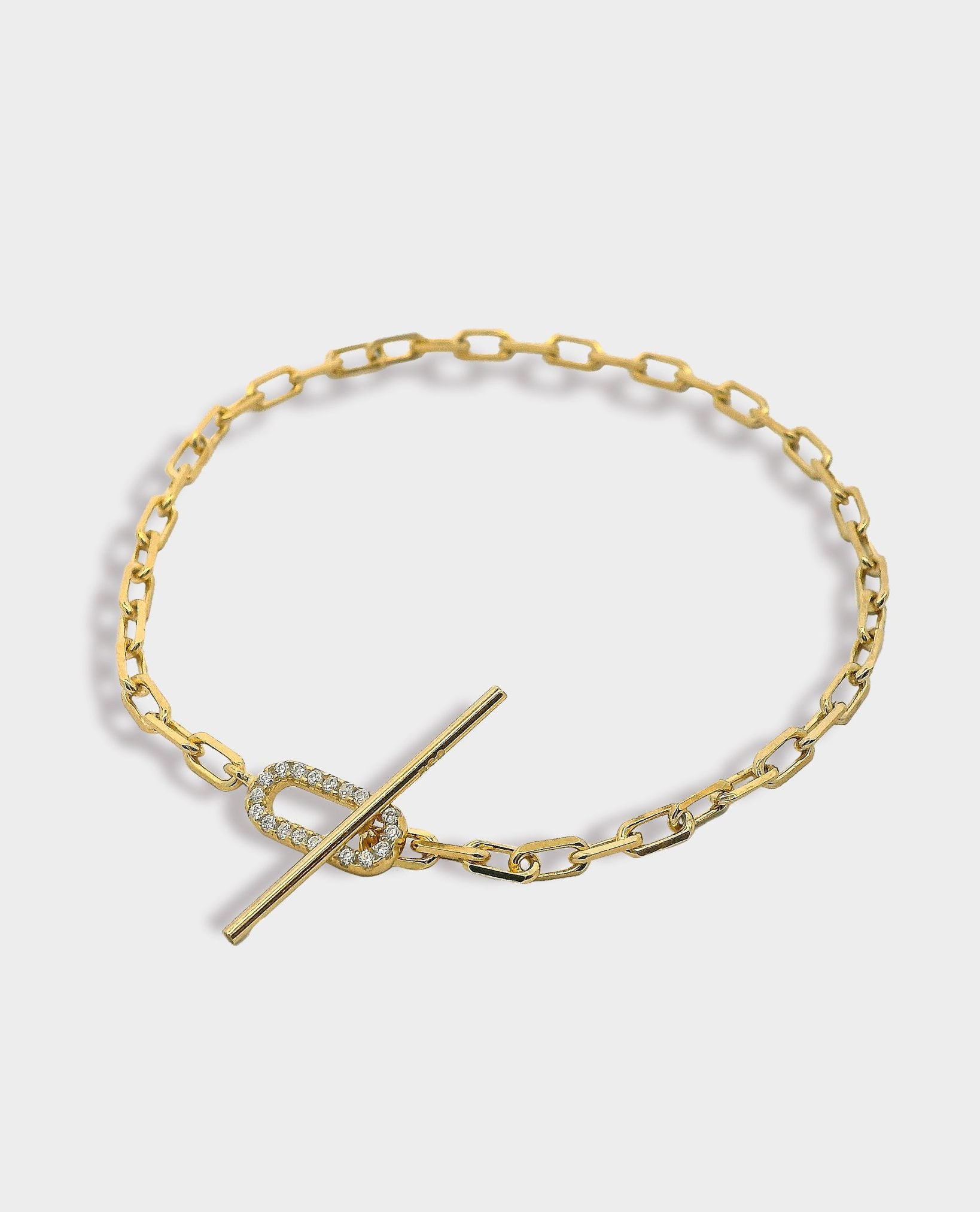 DIAMOND T-BAR GOLD BRACELET