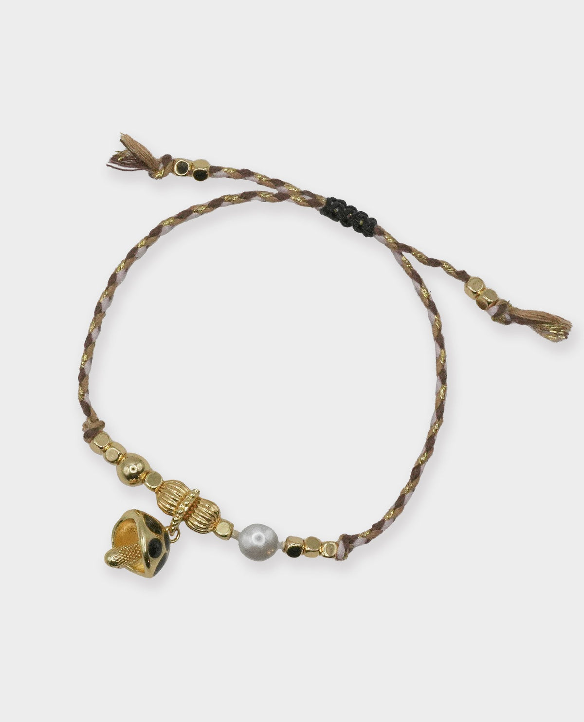 MUSHROOM CHARM BRACELET - BLACK