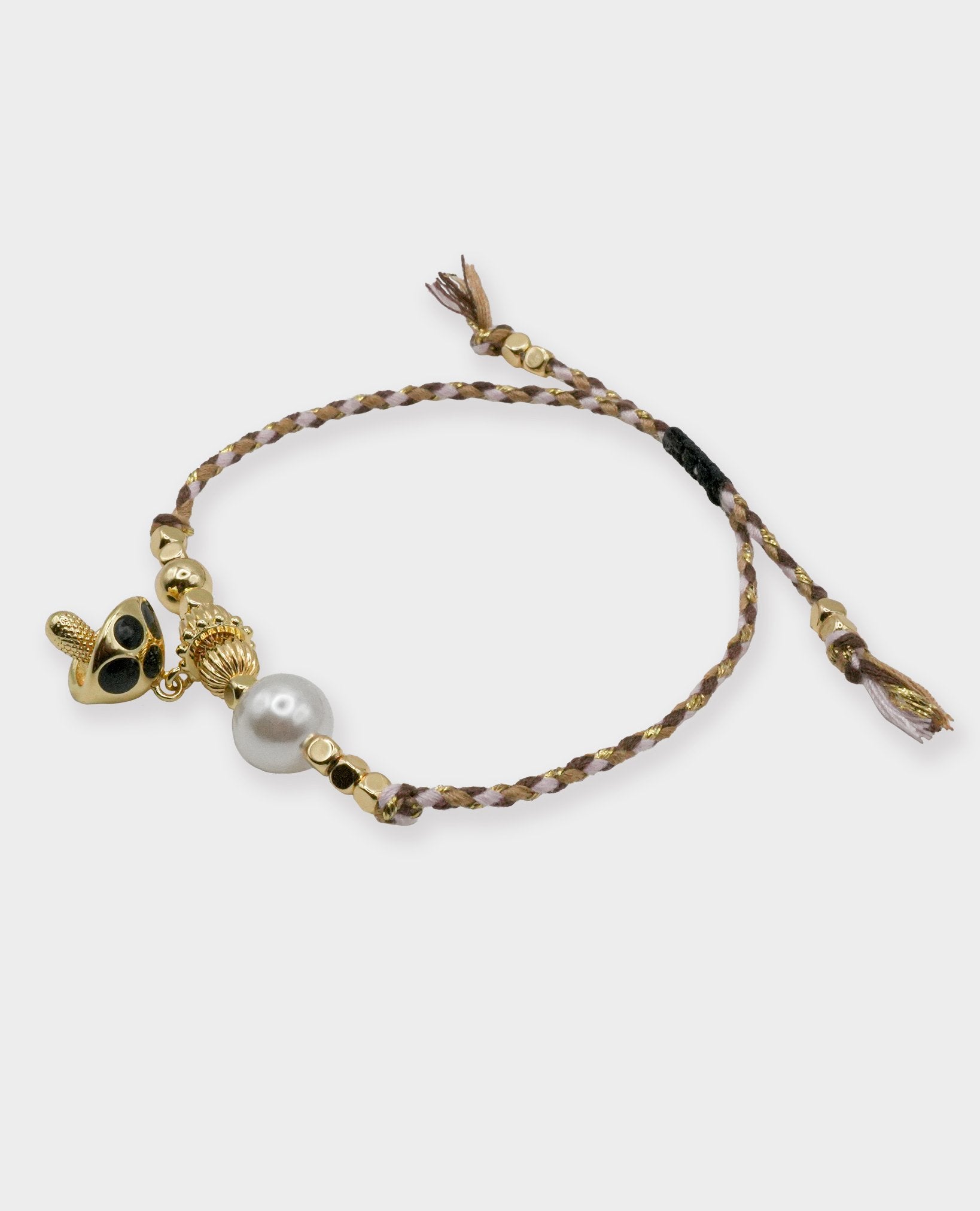 MUSHROOM CHARM BRACELET - BLACK