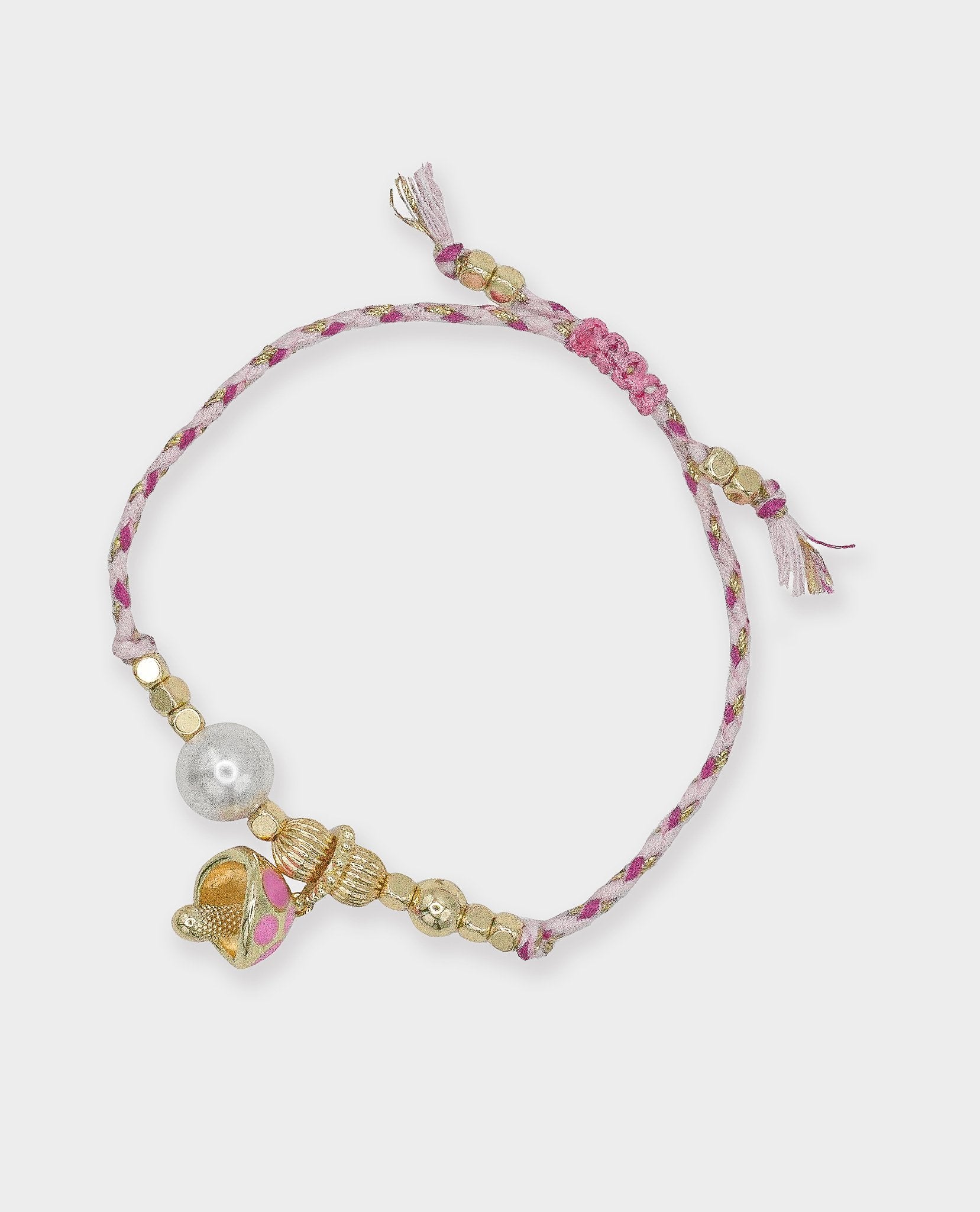 MUSHROOM CHARM BRACELET - PINK