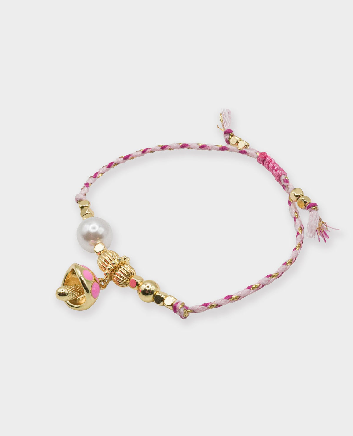 MUSHROOM CHARM BRACELET - PINK