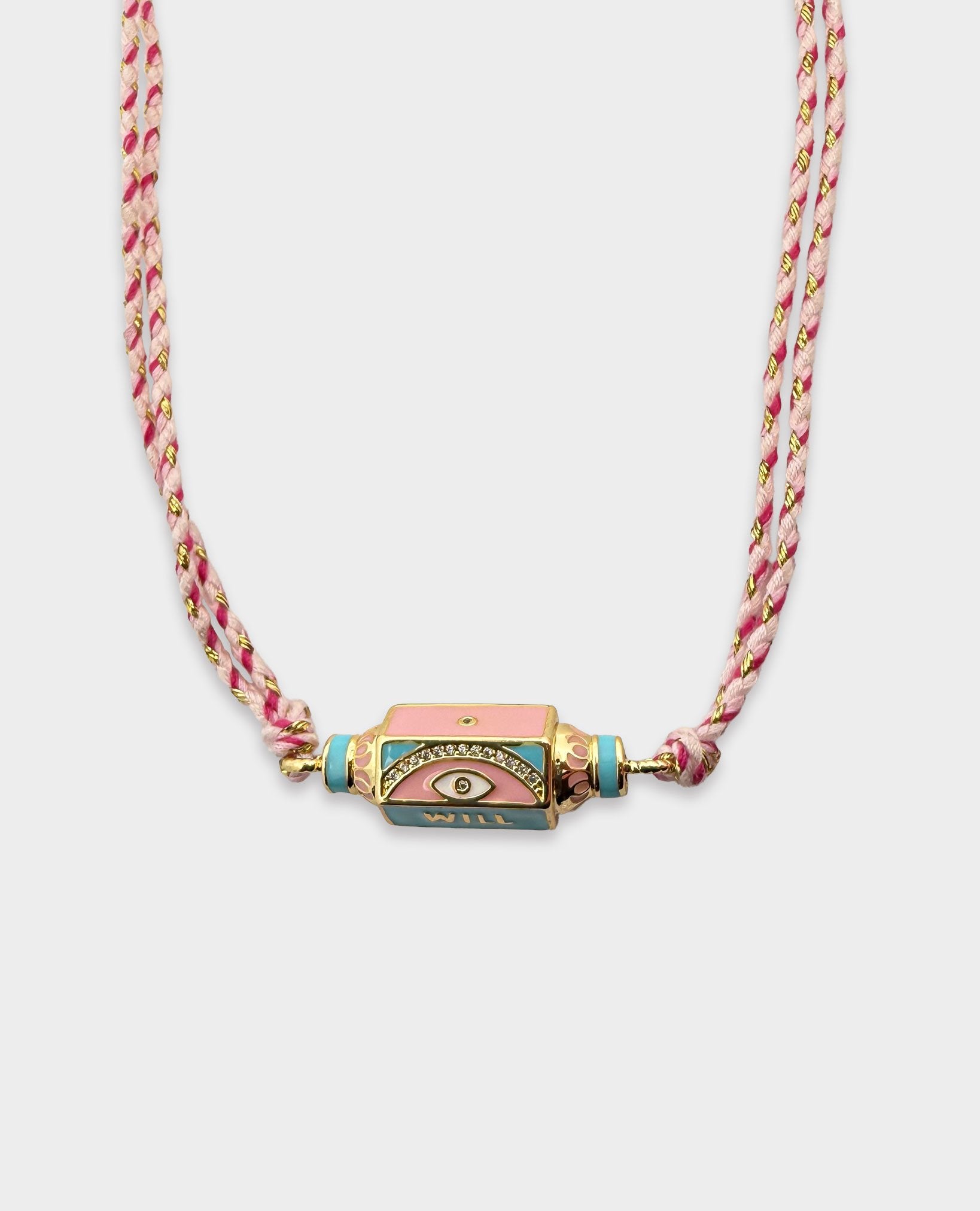 EVIL EYE AMULET NECKLACE - PINK