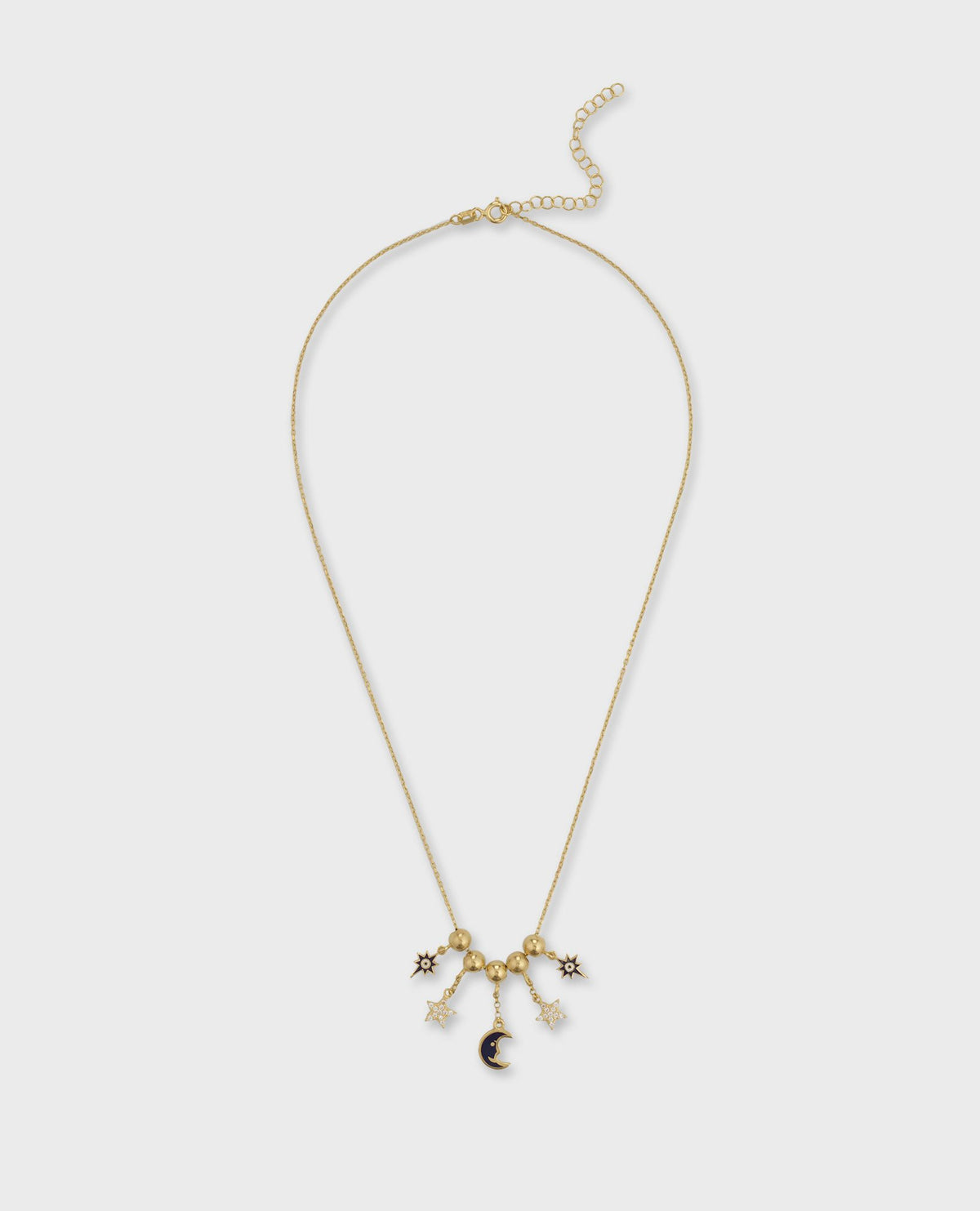 MOON & STAR CELESTIAL CHARM NECKLACE