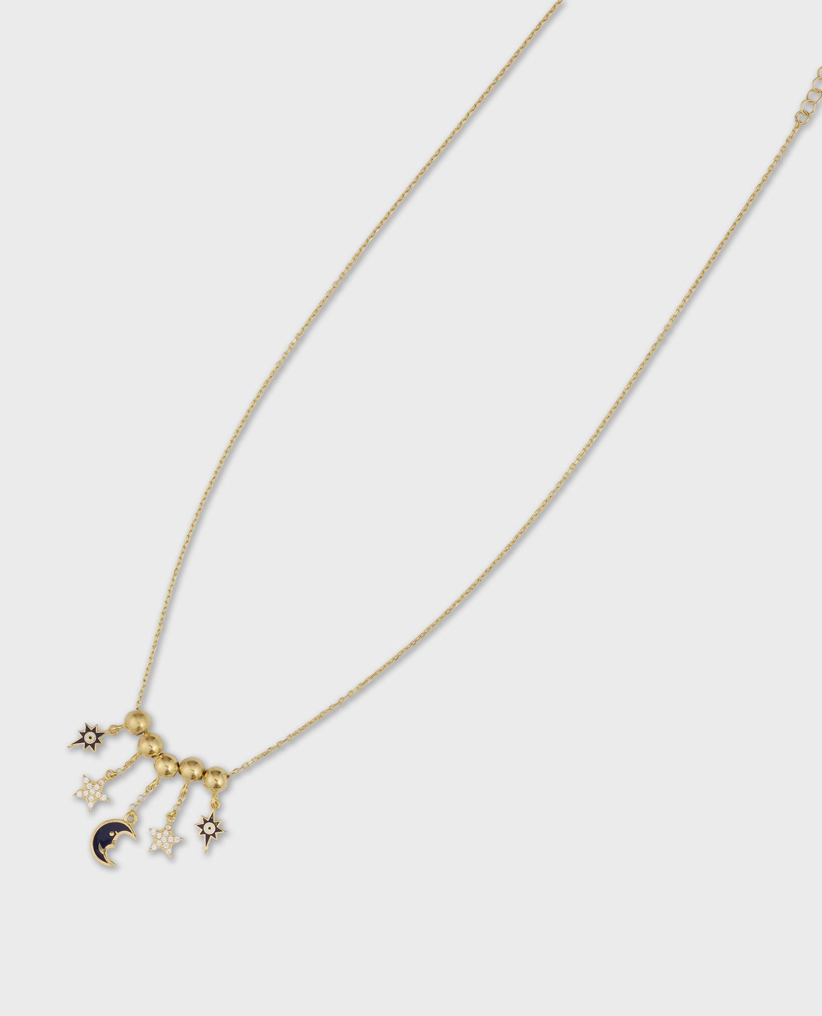 MOON & STAR CELESTIAL CHARM NECKLACE