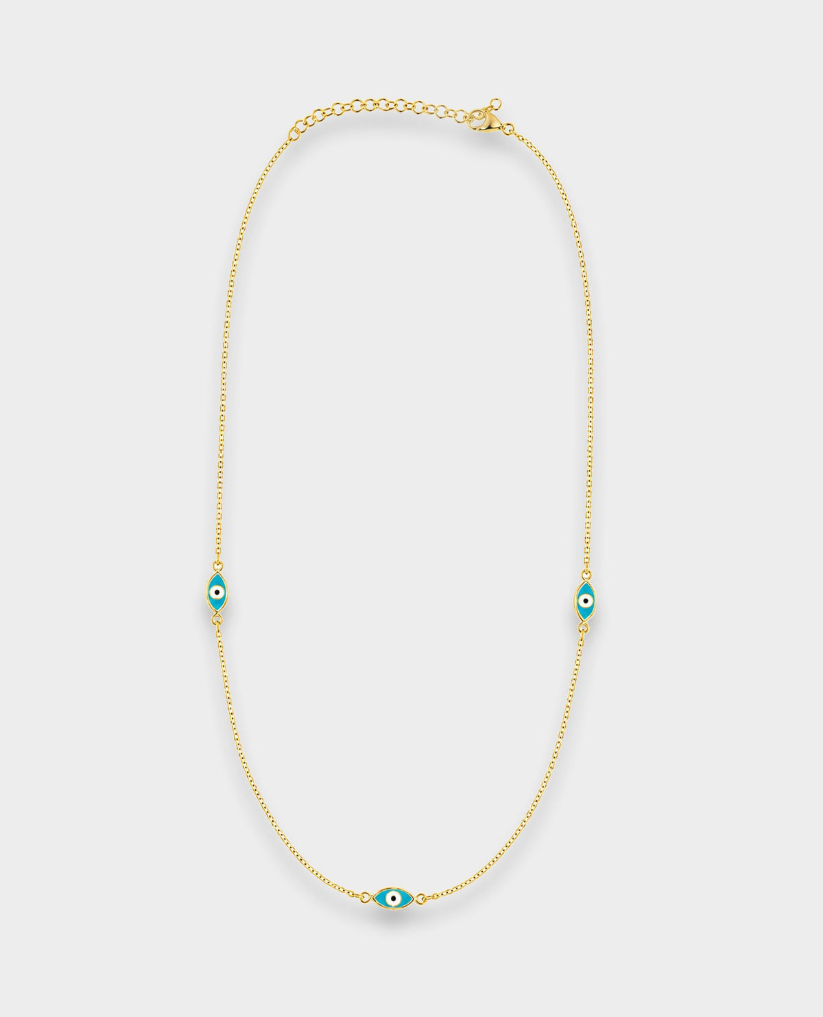 DOUBLE-SIDED GOLD EVIL EYE NECKLACE