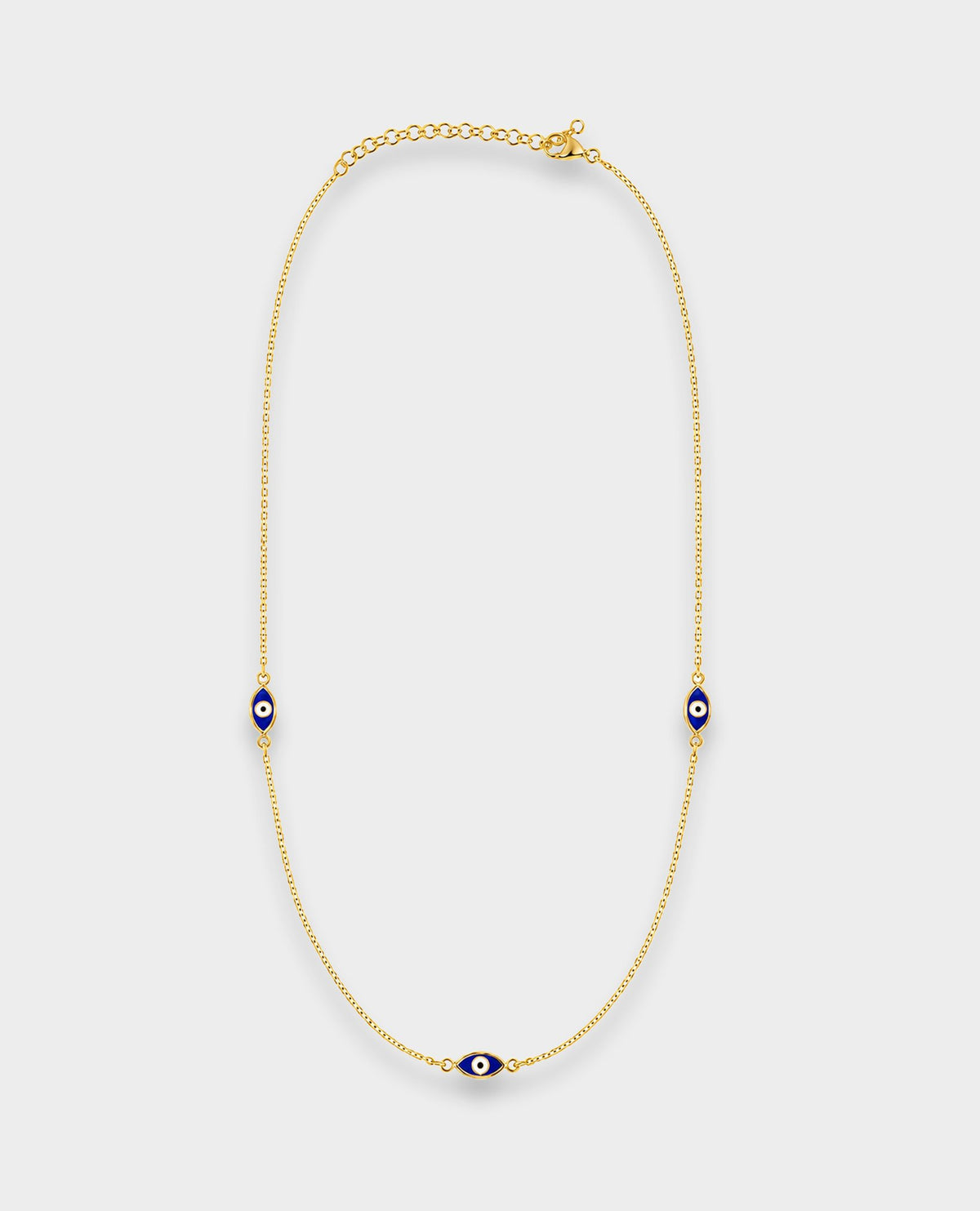 DOUBLE-SIDED GOLD EVIL EYE NECKLACE