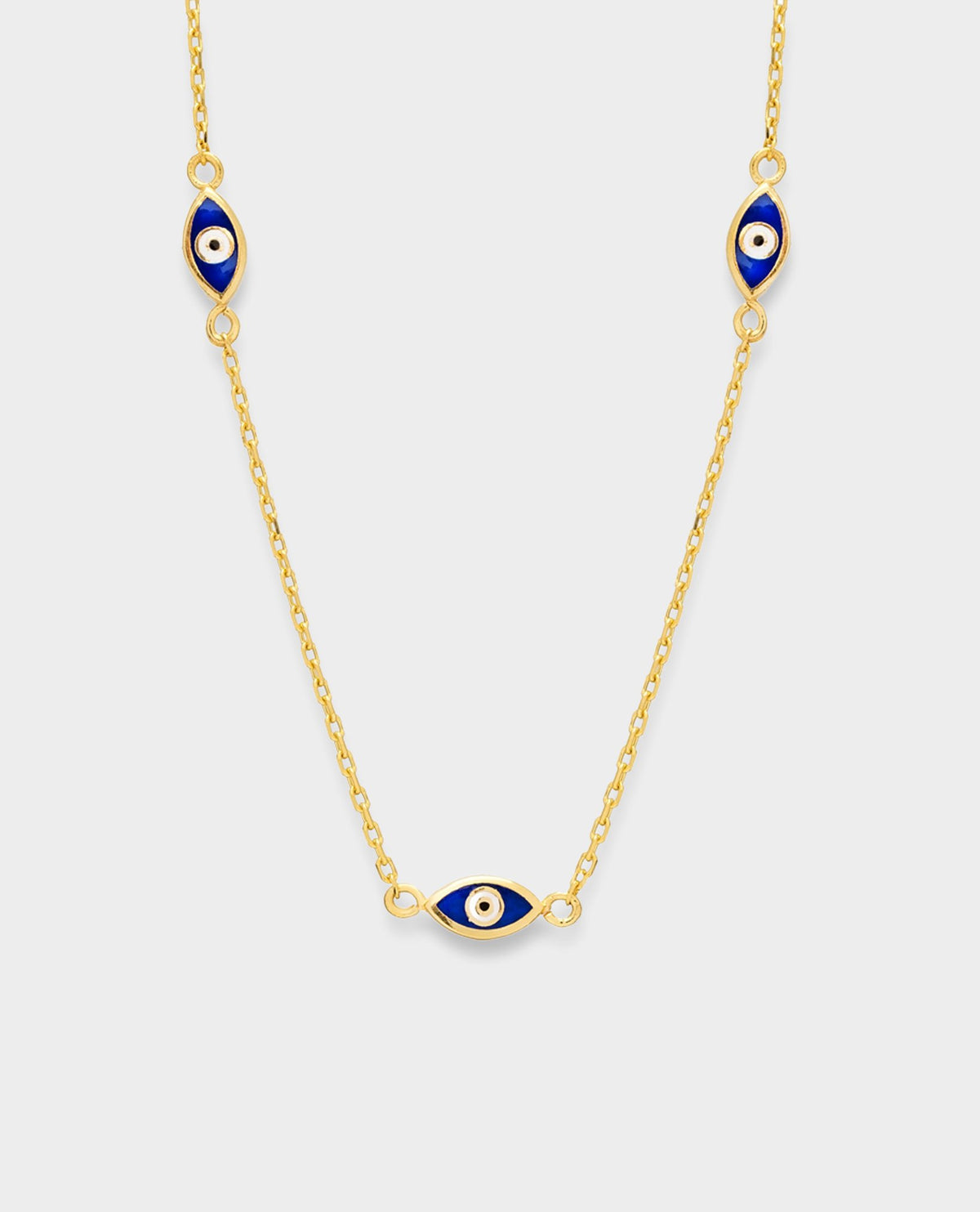 DOUBLE-SIDED GOLD EVIL EYE NECKLACE