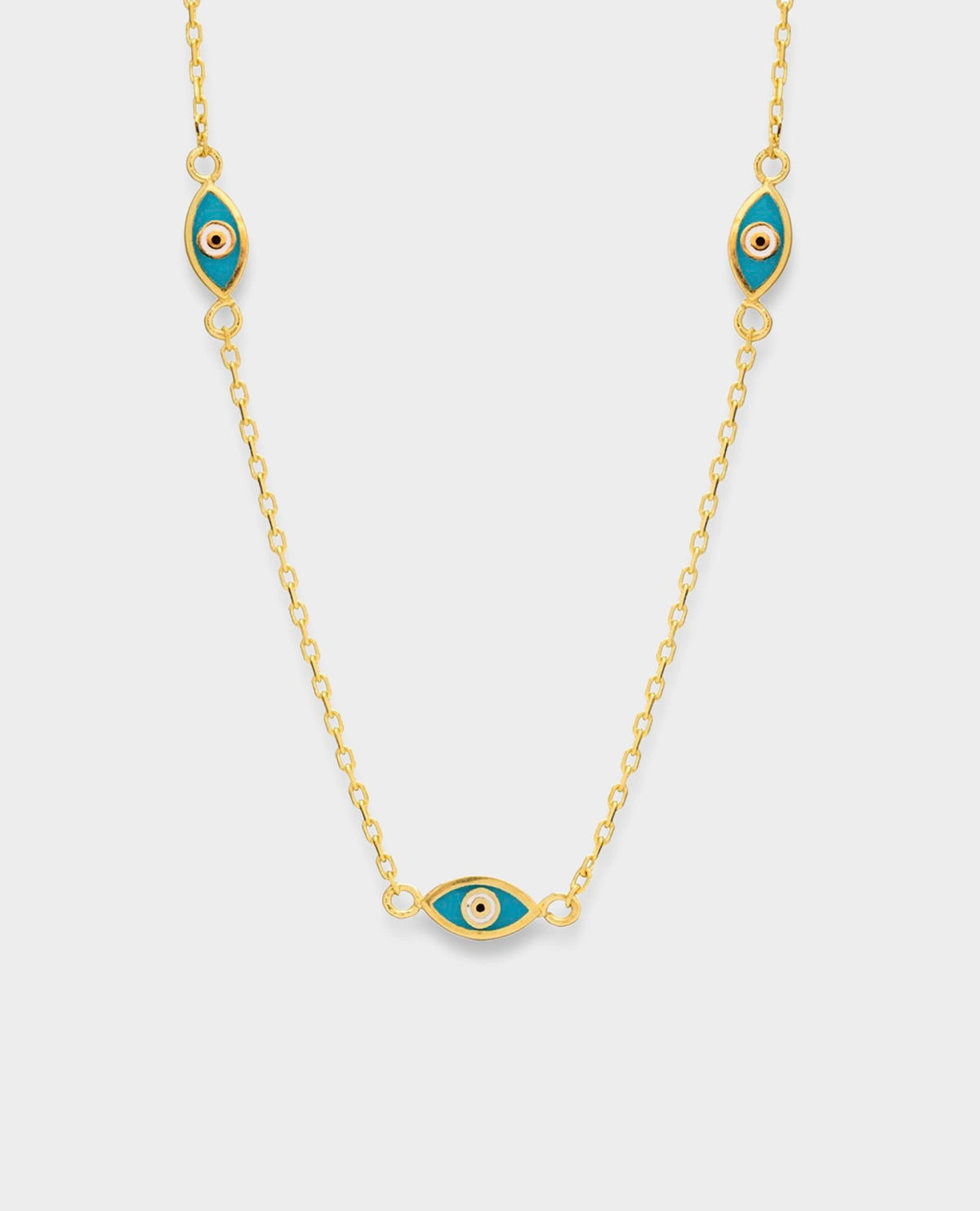 DOUBLE-SIDED GOLD EVIL EYE NECKLACE