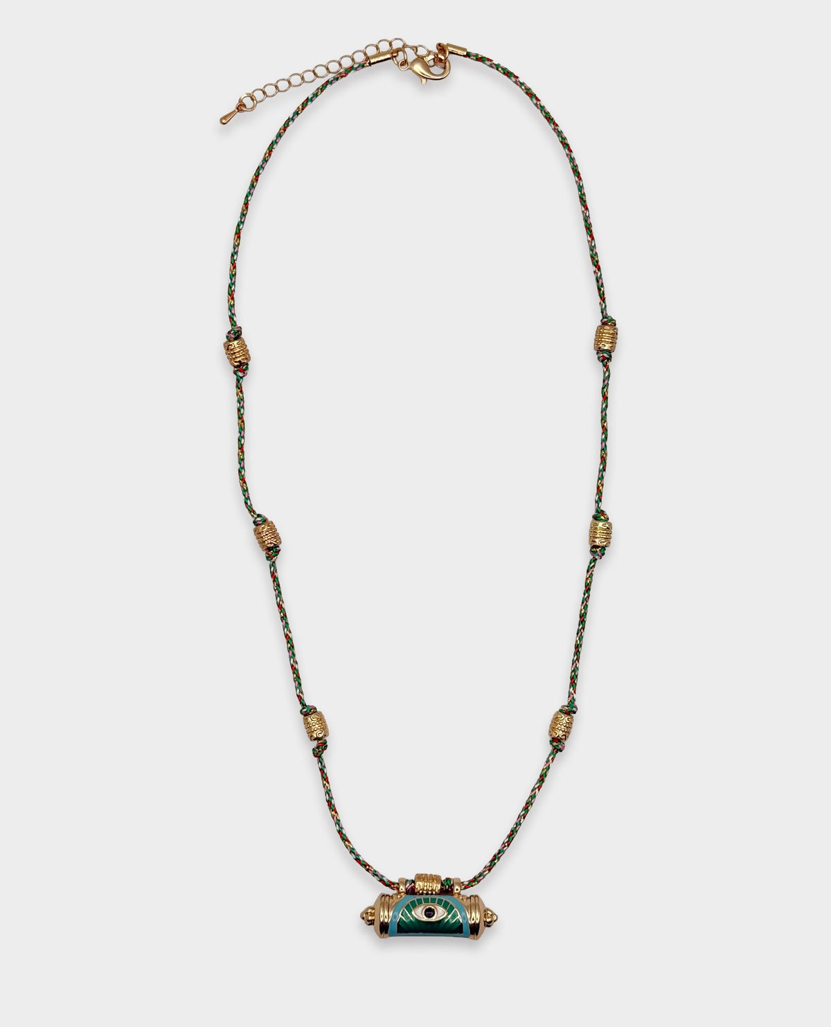 EVIL EYE LOCKET NECKLACE - EMERALD