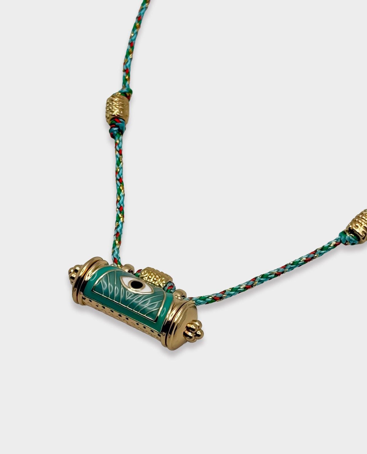 EVIL EYE LOCKET NECKLACE - TEAL