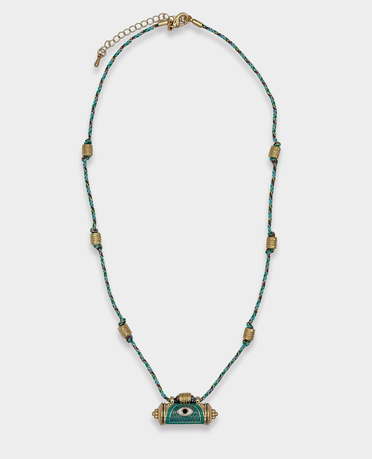 EVIL EYE LOCKET NECKLACE - TEAL