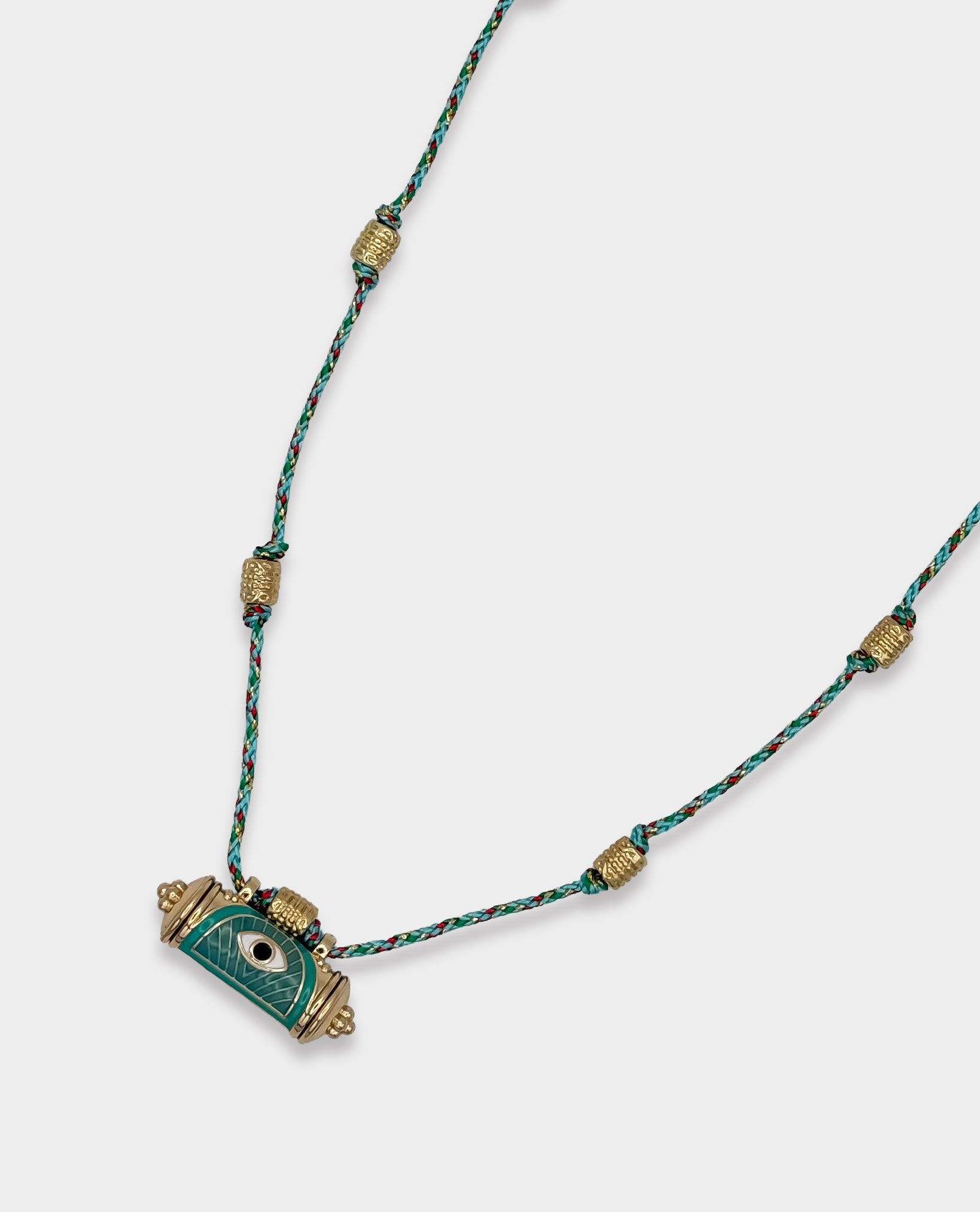 EVIL EYE LOCKET NECKLACE - TEAL