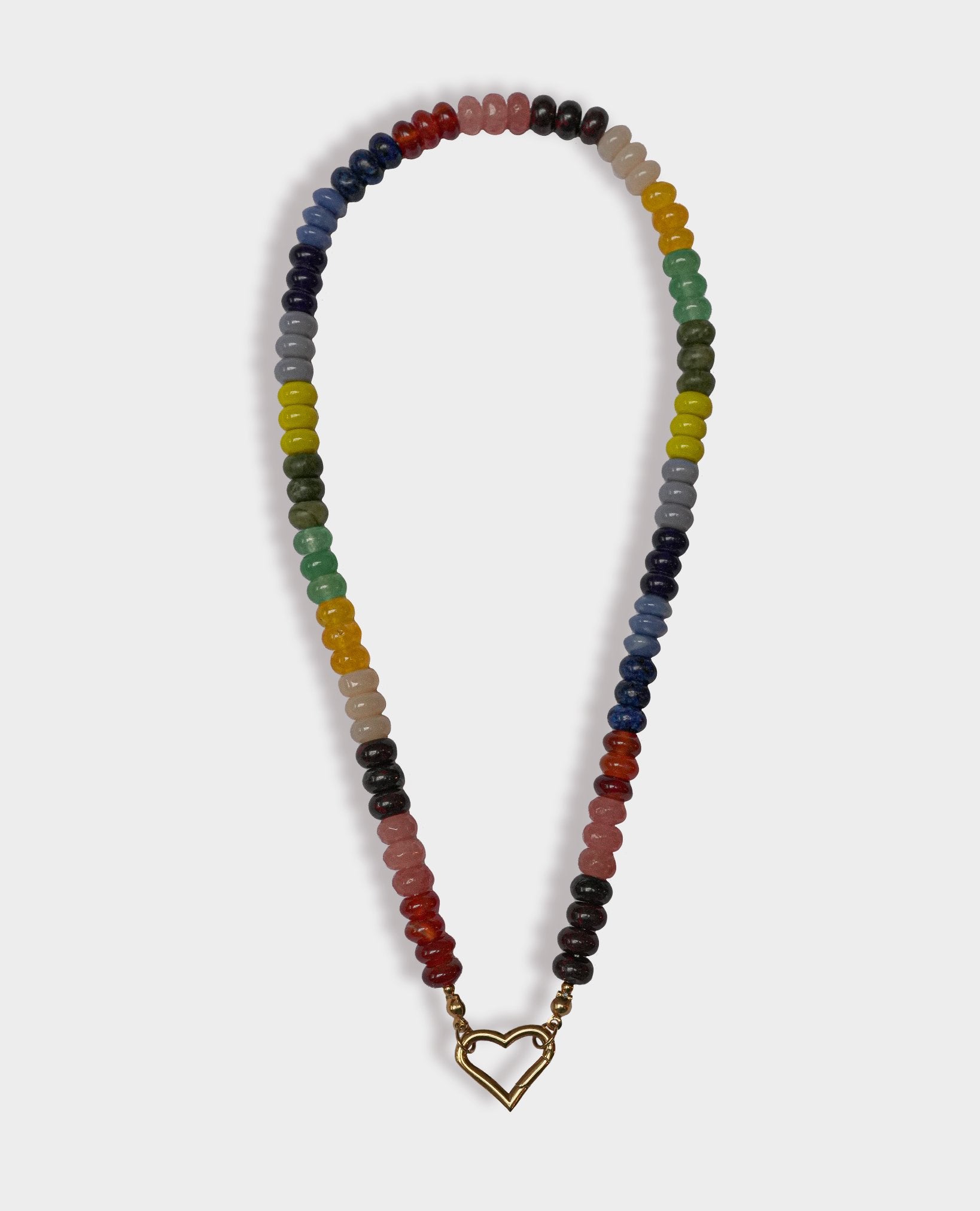 STONE HEART BEADED NECKLACE
