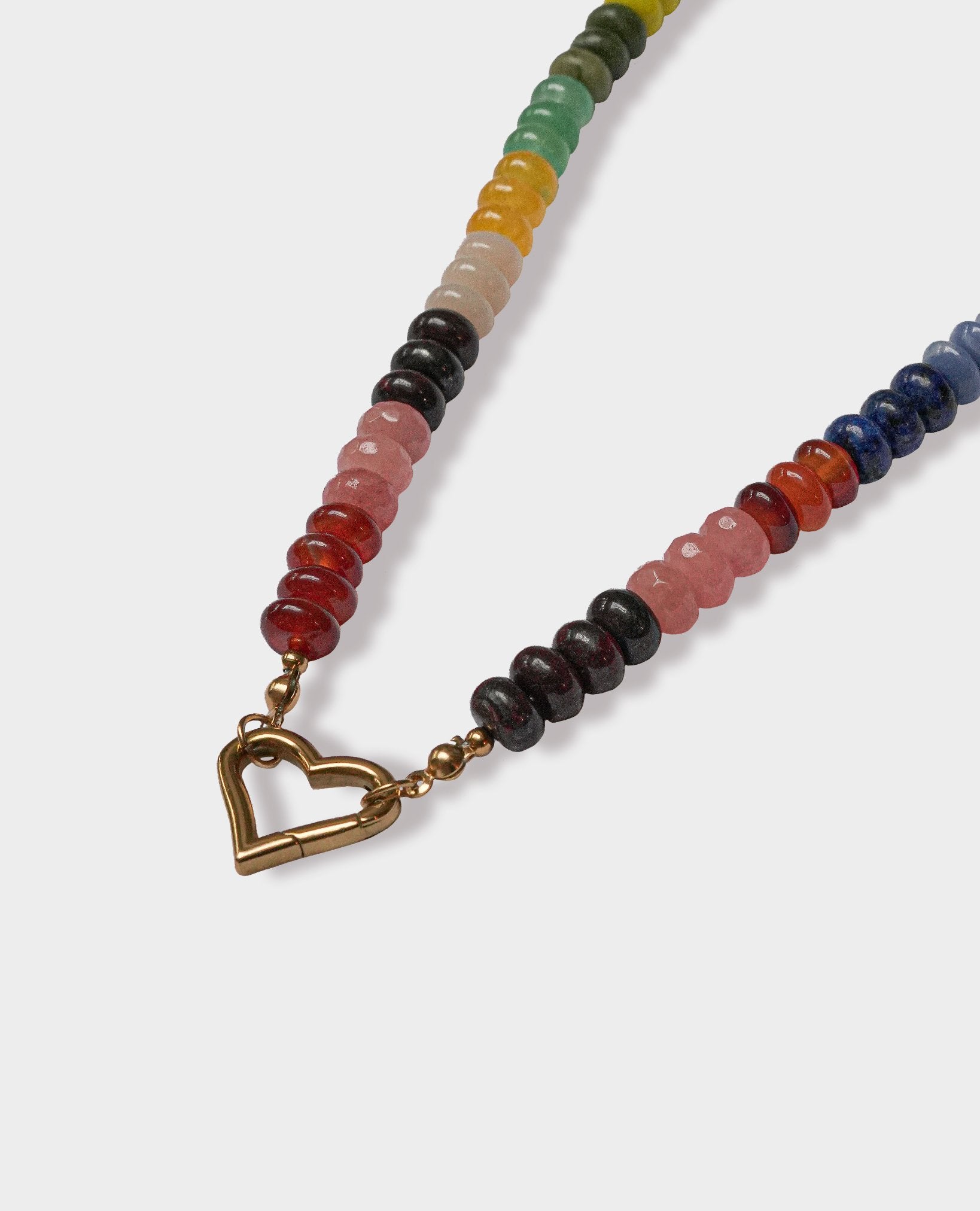 STONE HEART BEADED NECKLACE