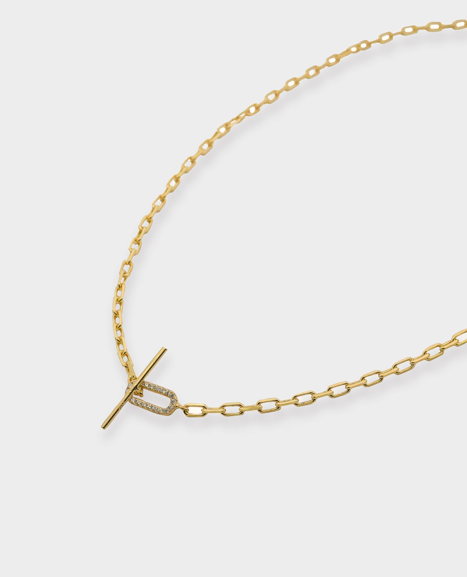 DIAMOND GOLD T-BAR NECKLACE