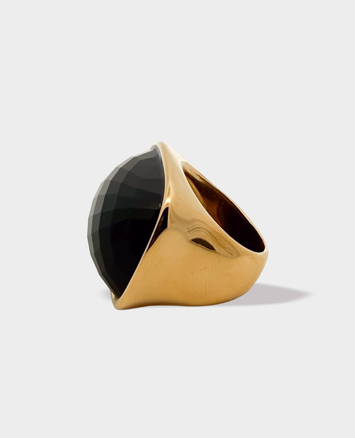 GIANT DISCO RING - BLACK & GOLD