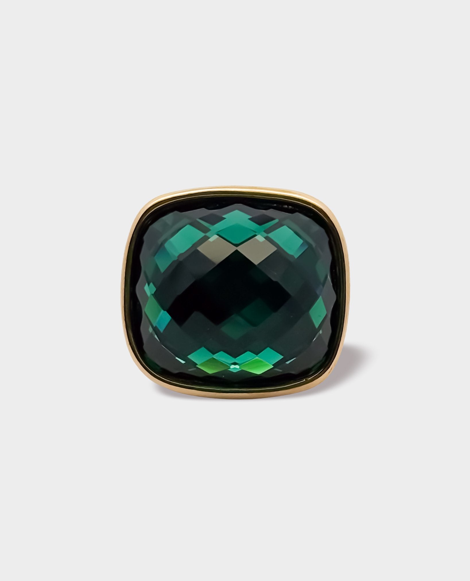 GIANT DISCO RING - EMERALD & GOLD