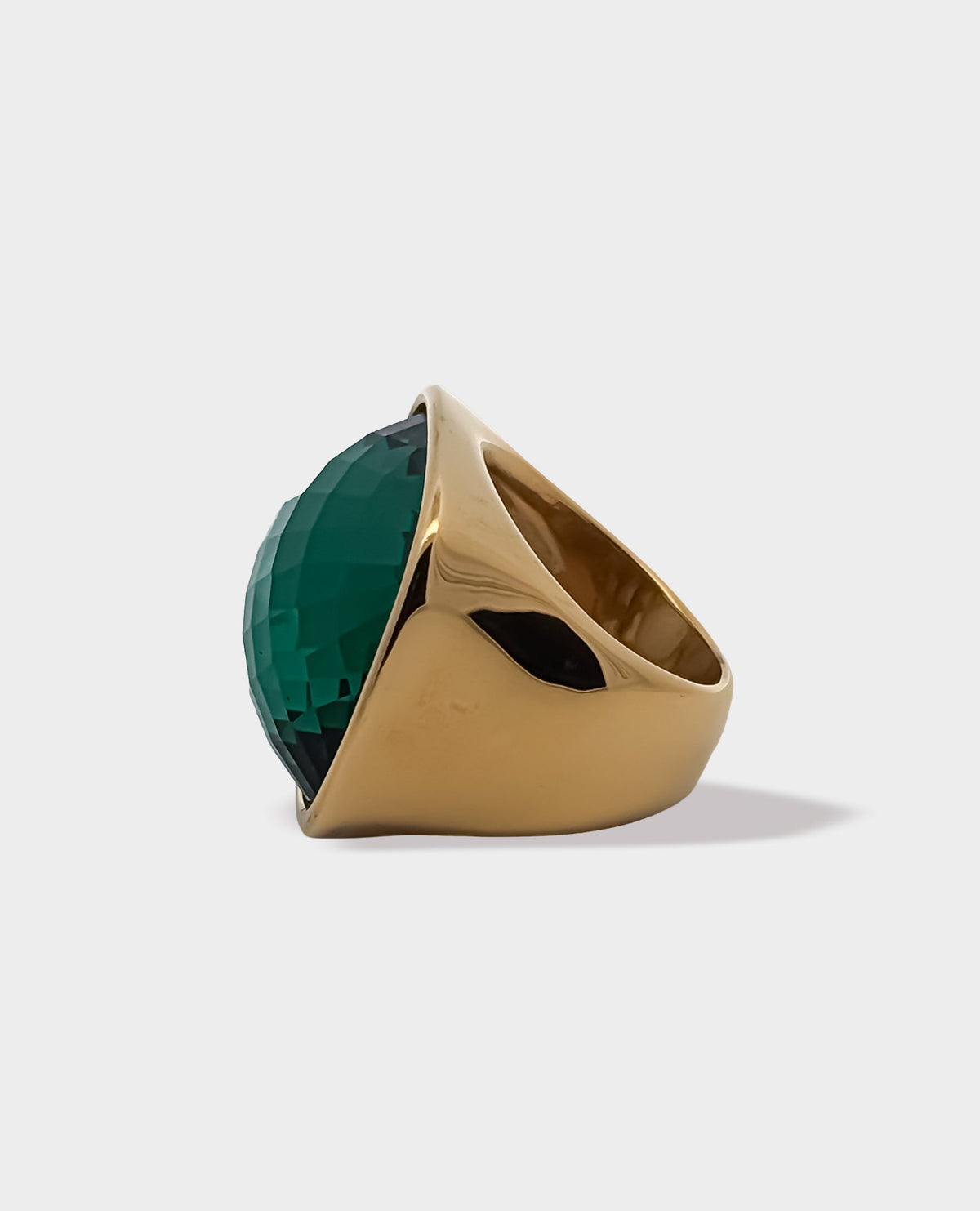 GIANT DISCO RING - EMERALD & GOLD