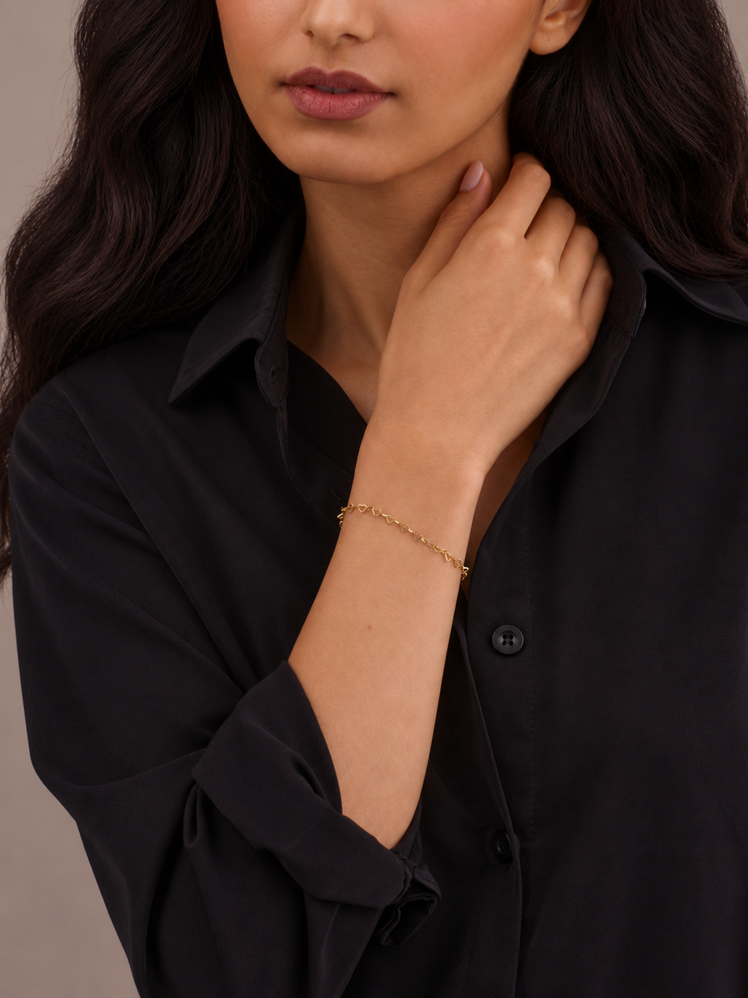 HEART GOLD CHAIN BRACELET
