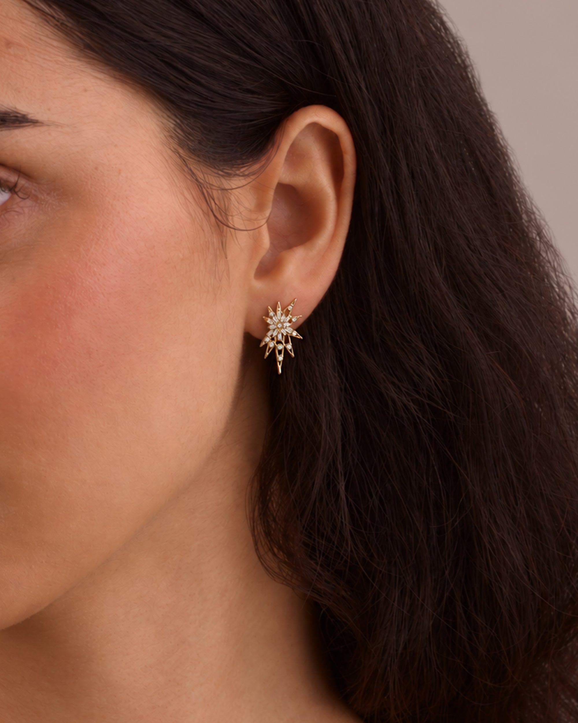 METEORITE GOLD STUD EARRINGS
