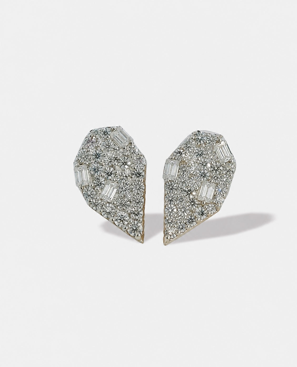IMPERFECT HEART SILVER STUD EARRINGS