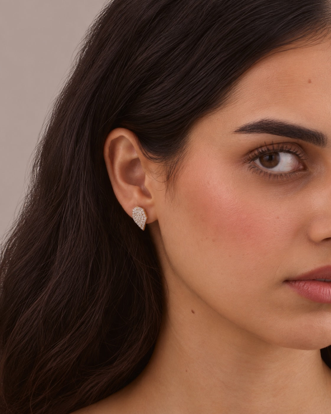 IMPERFECT HEART SILVER STUD EARRINGS