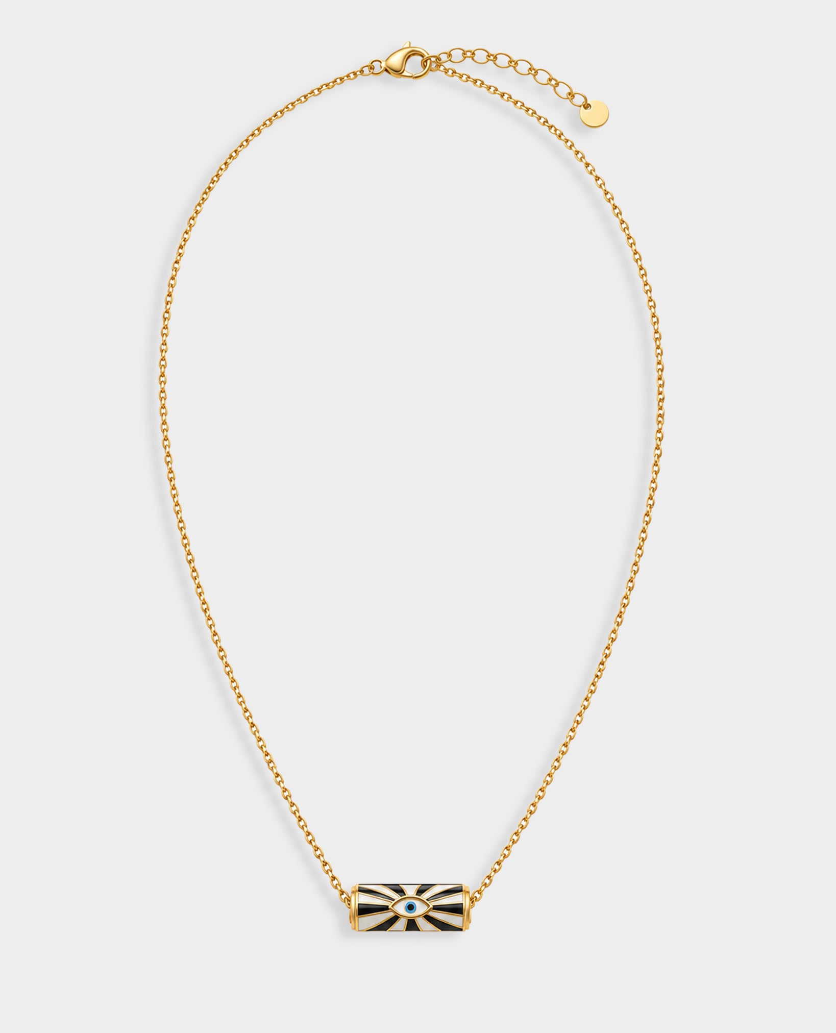 BOHEMIAN GOLD EVIL EYE NECKLACE - BLACK