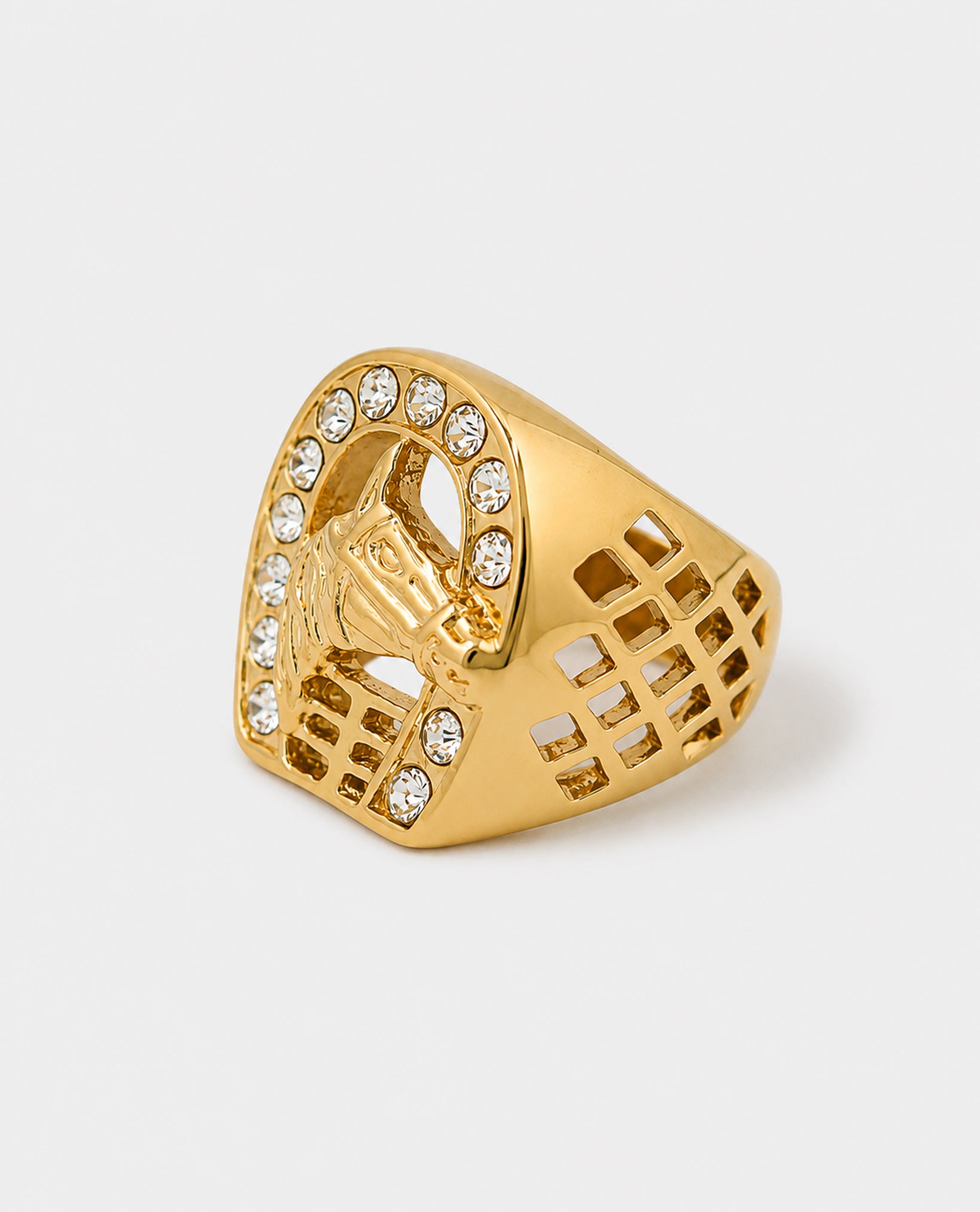 RHINESTONE COWBOY GOLD RING