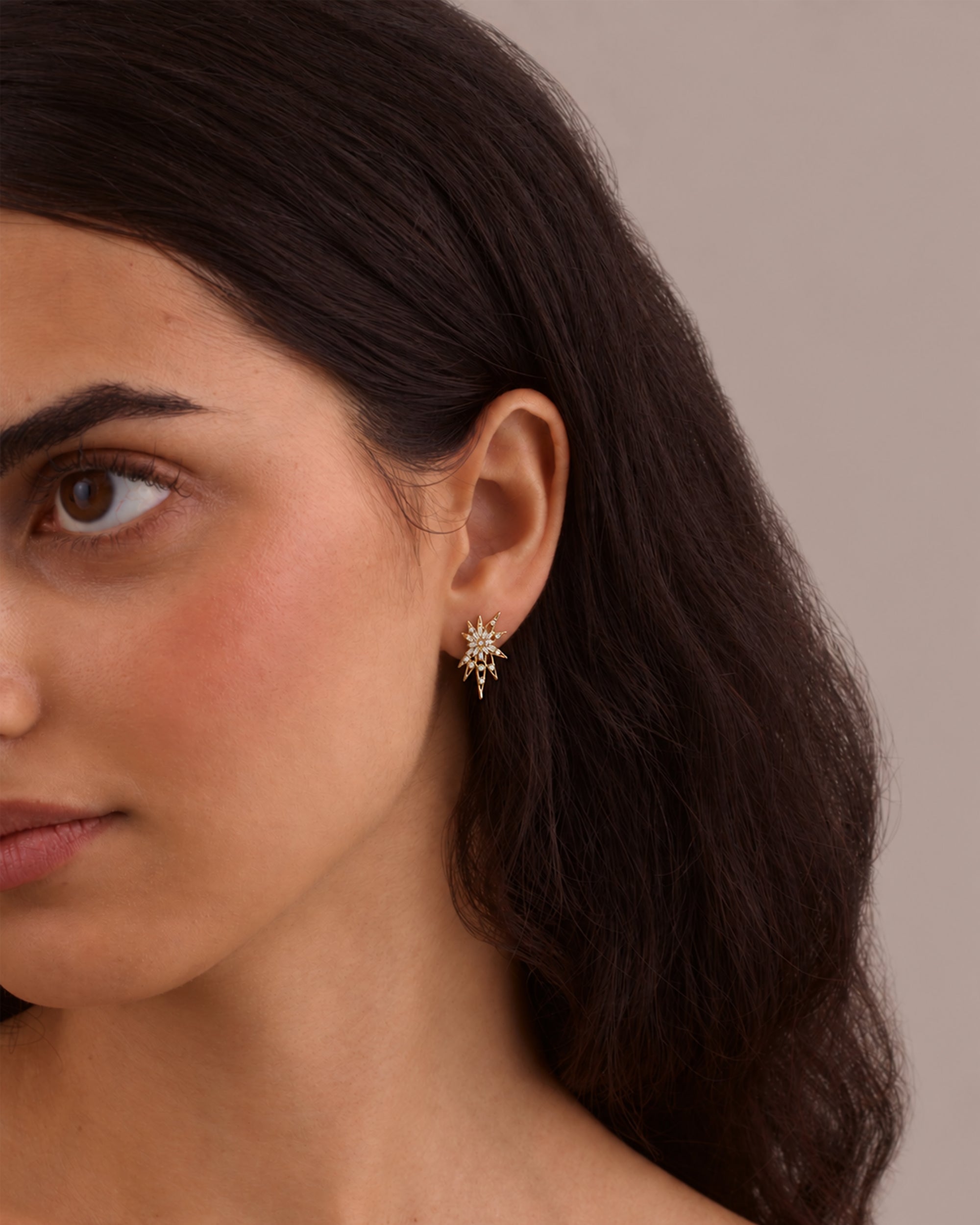 METEORITE GOLD STUD EARRINGS