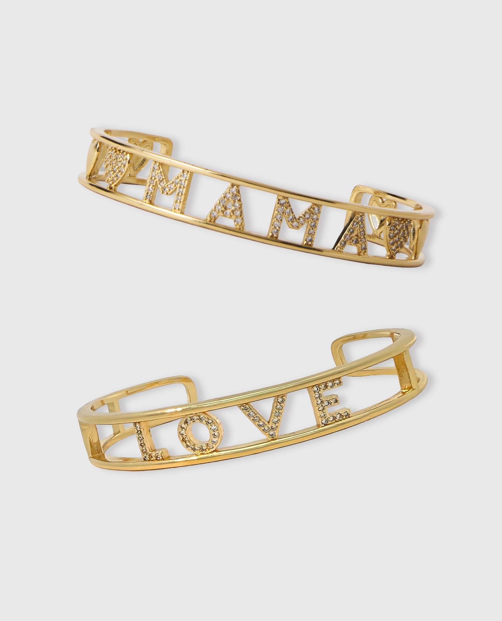 MAMA & LOVE GOLD CUFF SET