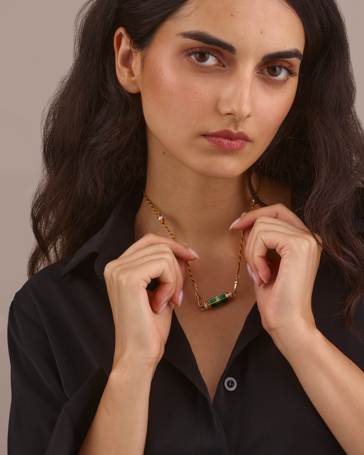 STARBURST AMULET PENDANT NECKLACE - EMERALD