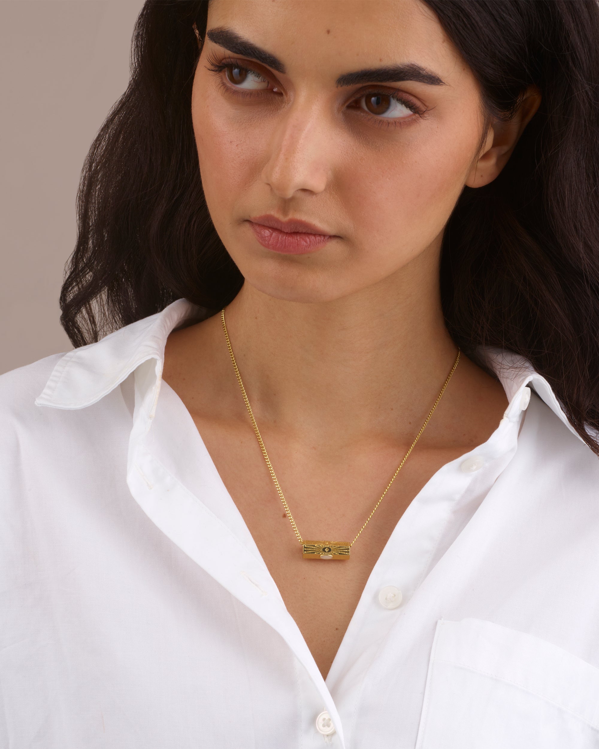 BOHEMIAN GOLD EVIL EYE NECKLACE