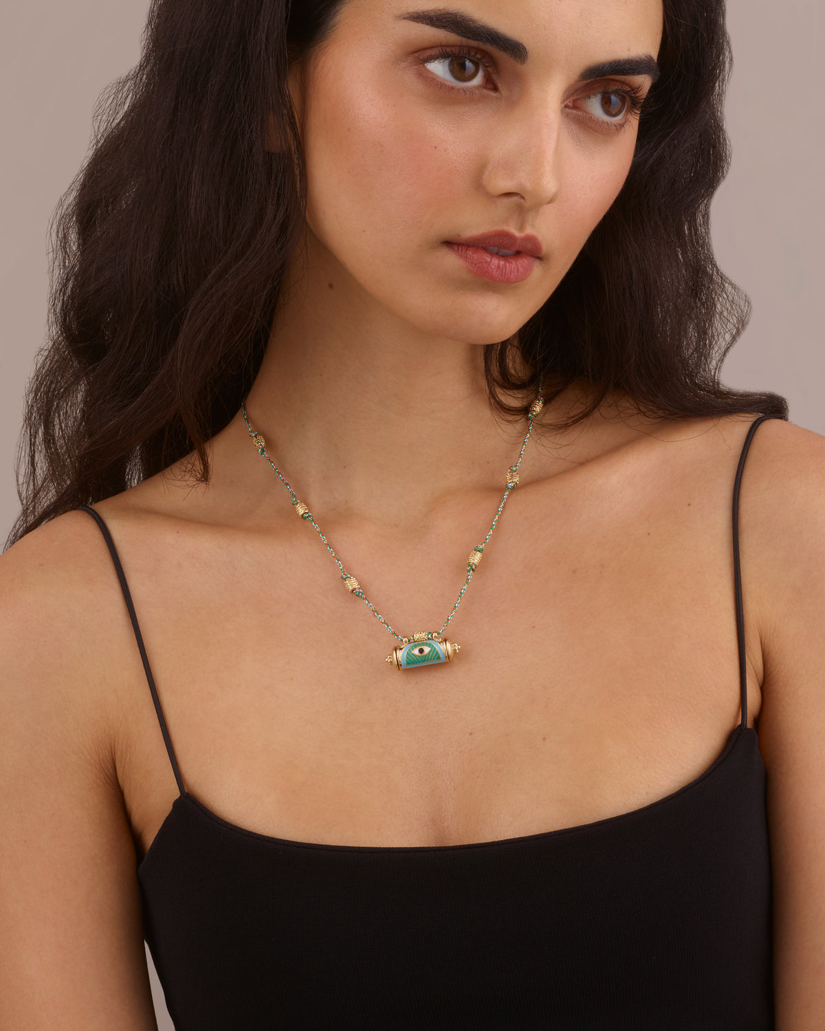 EVIL EYE AMULET NECKLACE - EMERALD