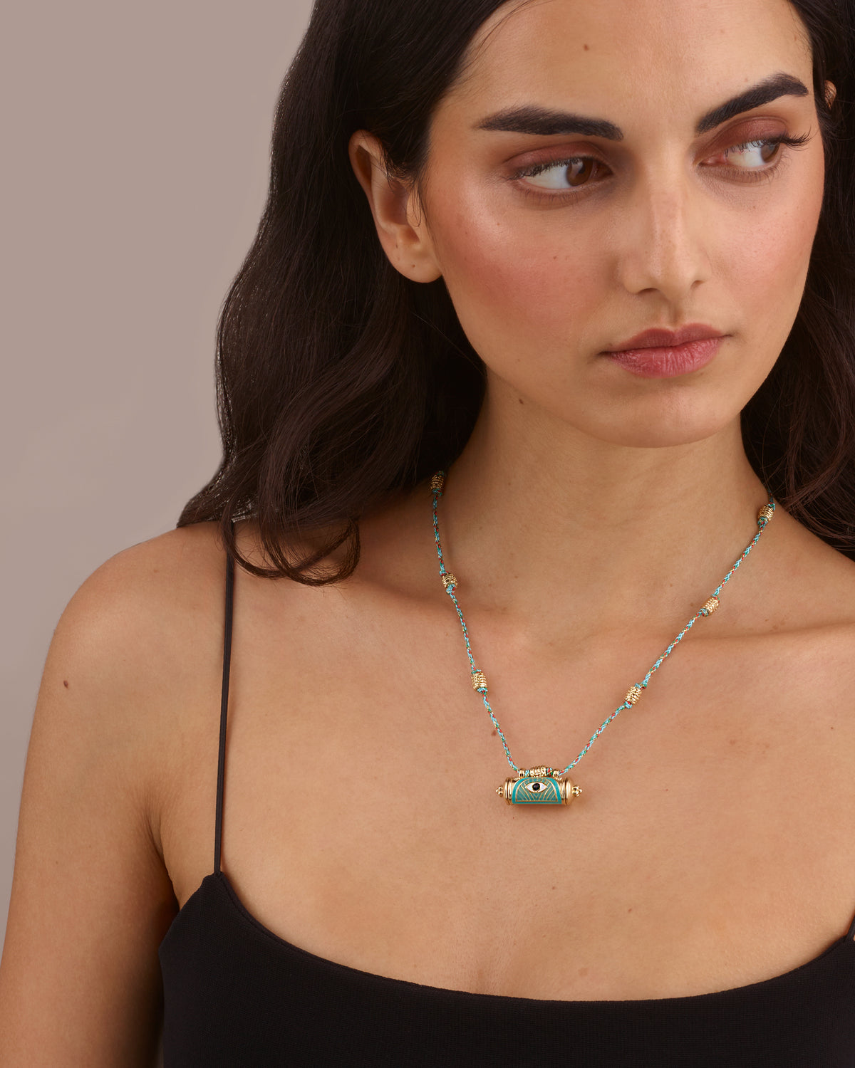 EVIL EYE AMULET NECKLACE - TEAL