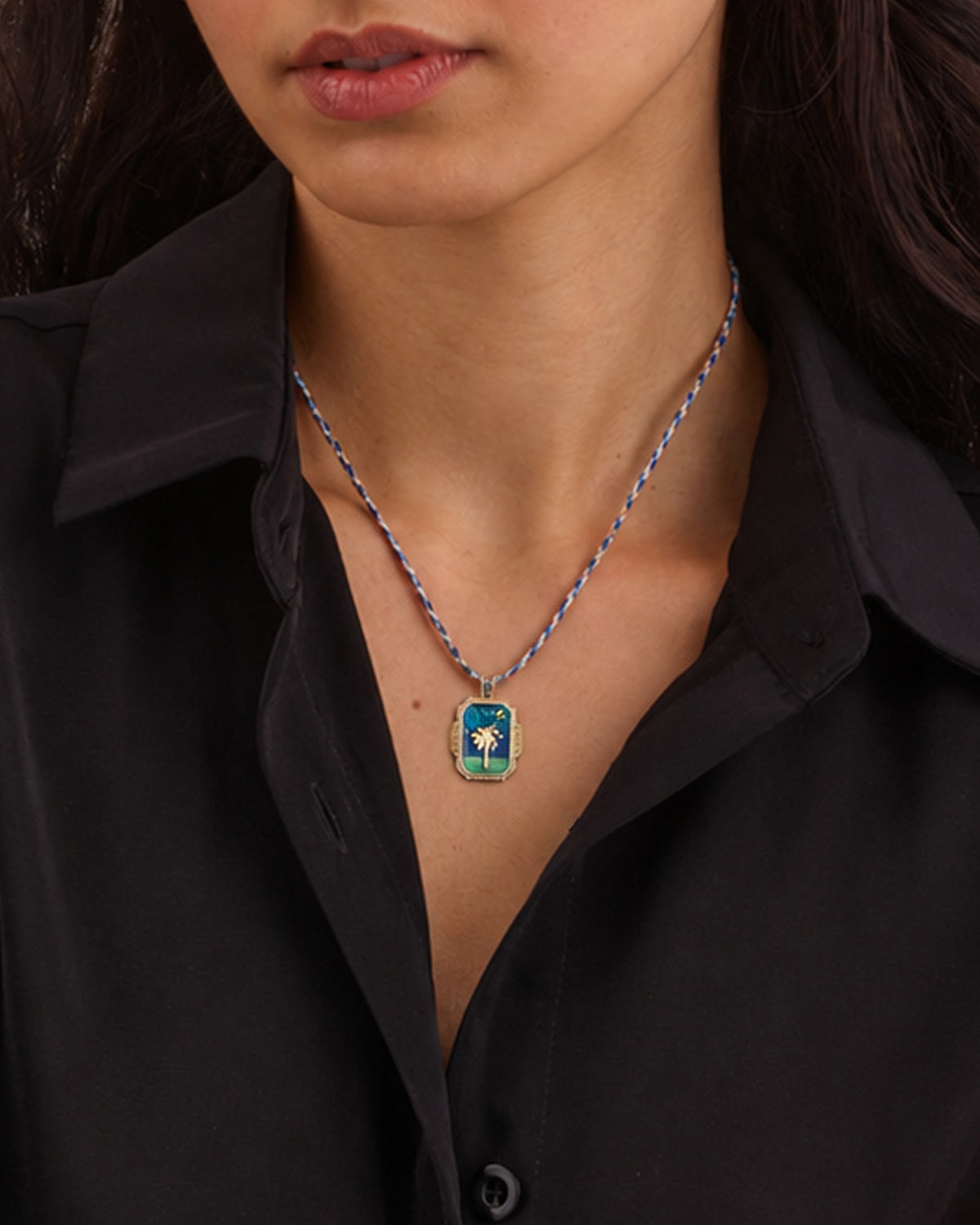 MINI PALM TREE PENDANT NECKLACE