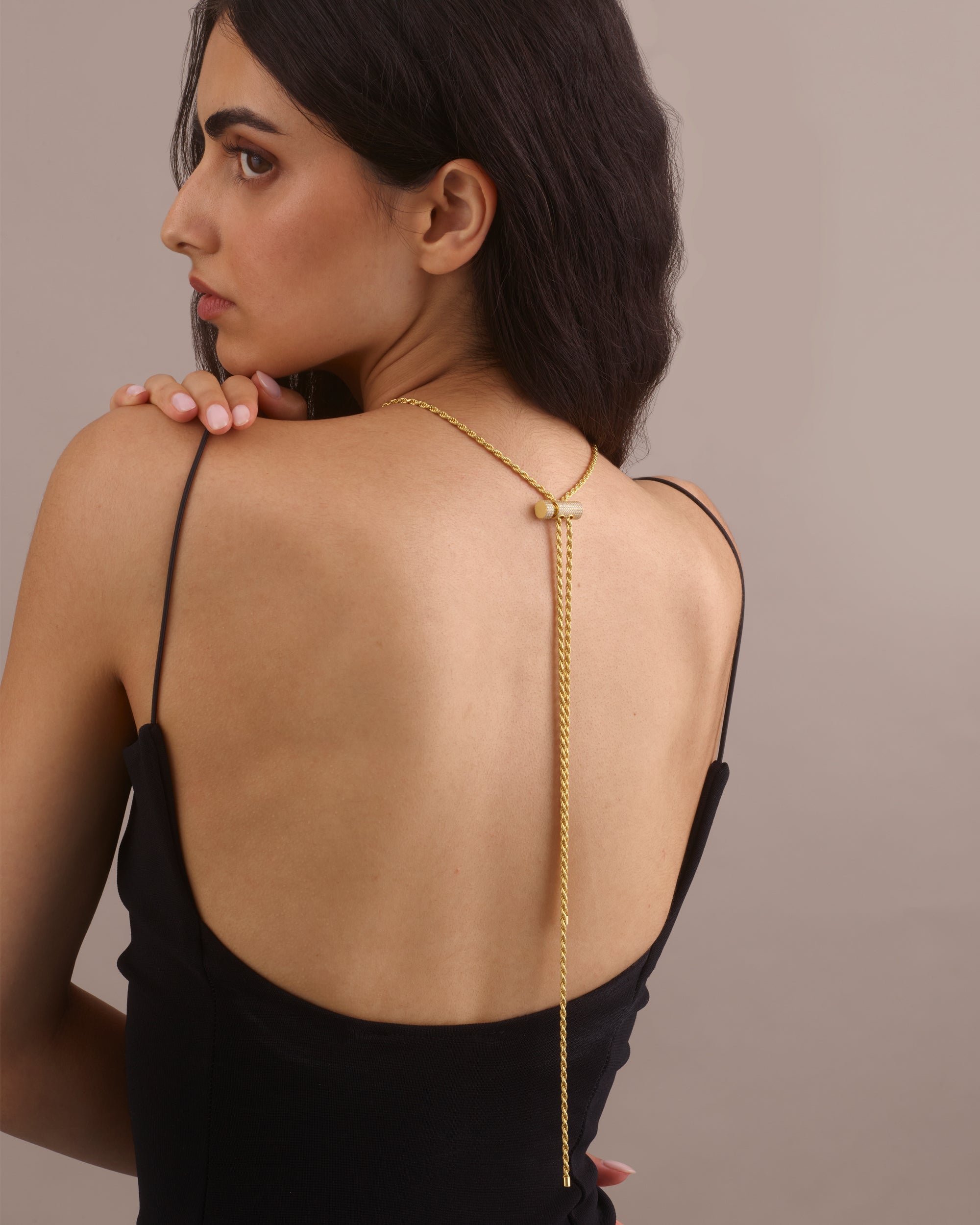 DIAMOND TOGGLE SLIDER NECKLACE - GOLD