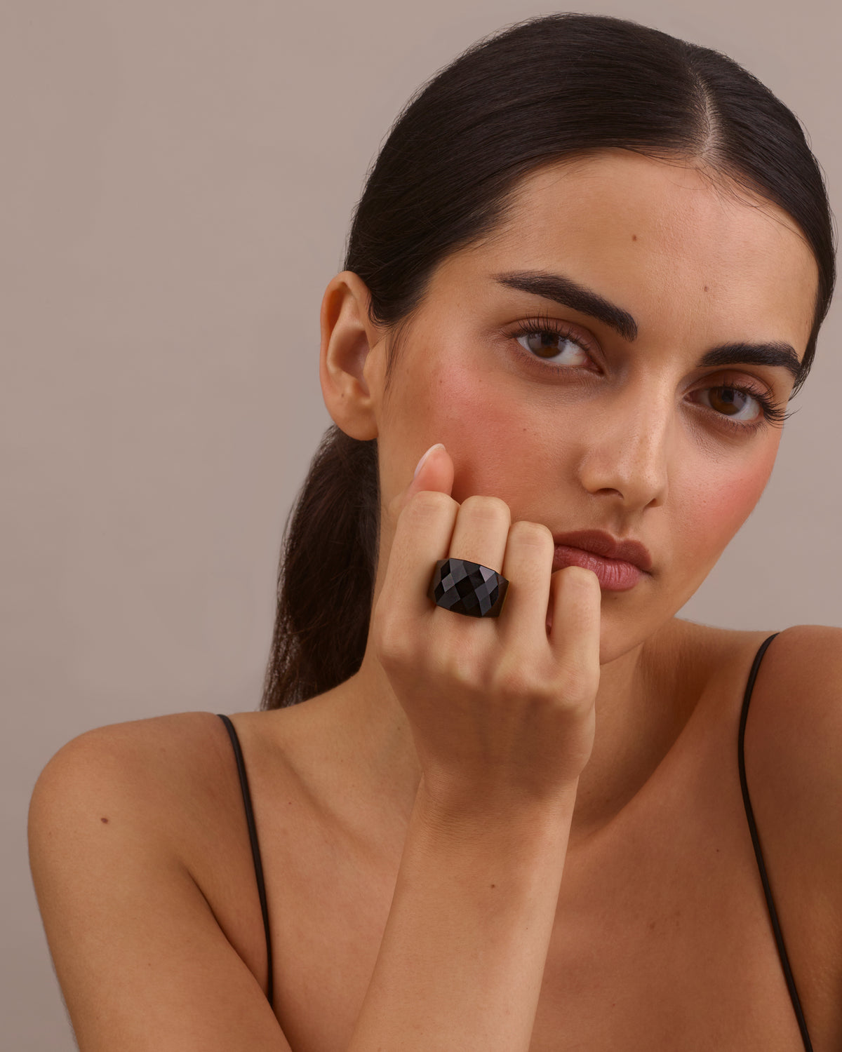 DISCO RING - BLACK & GOLD